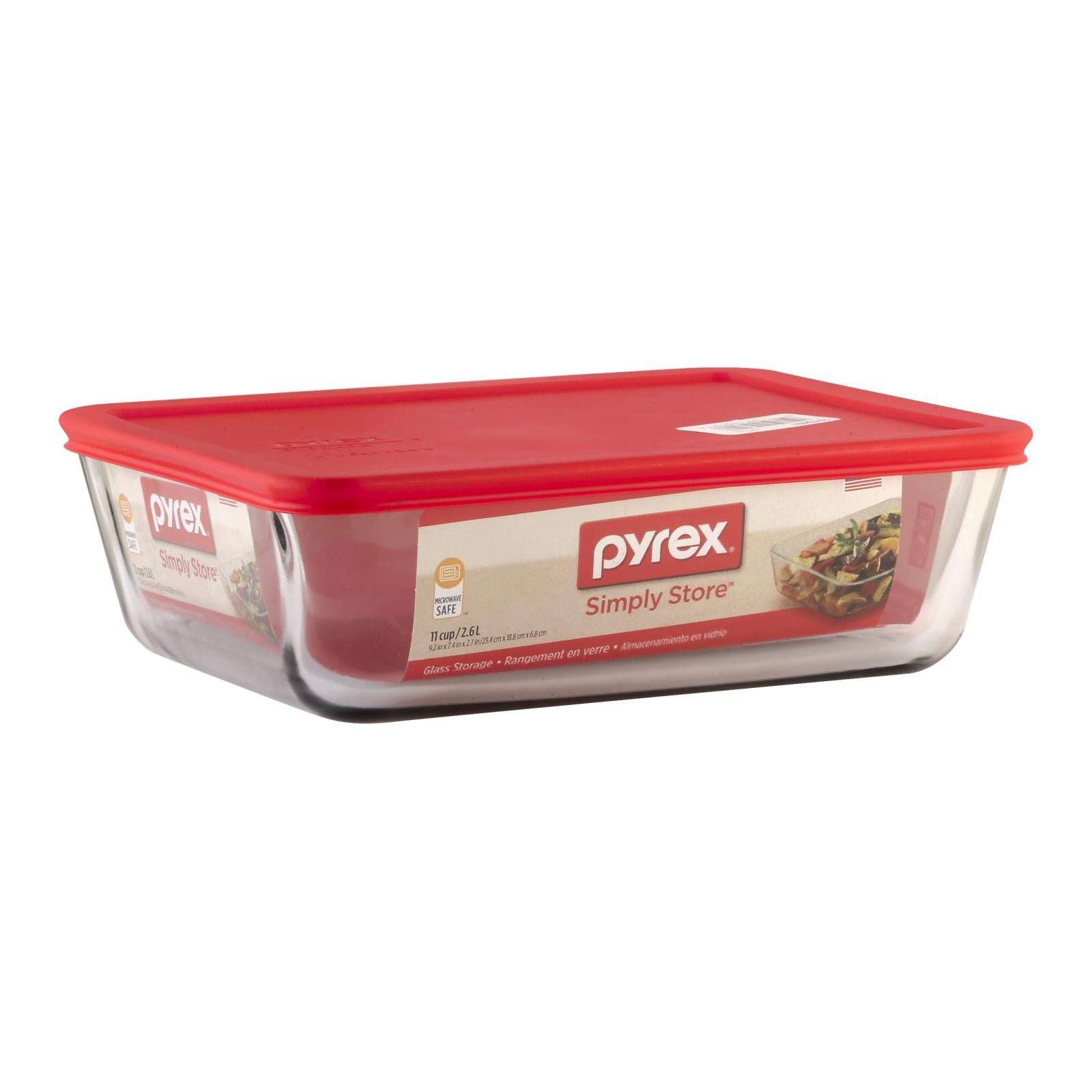 Pyrex - Strg Pls 11 Cup Rctng Red - Case of 2-1 CT