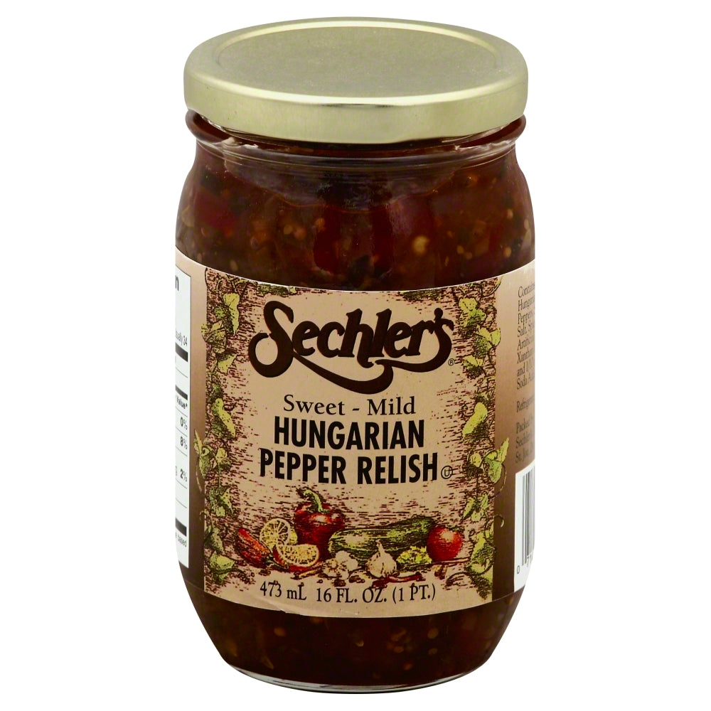 Sechler's Relish Hungarian Pepper Sweet-Mild - Case of 6 - 16oz