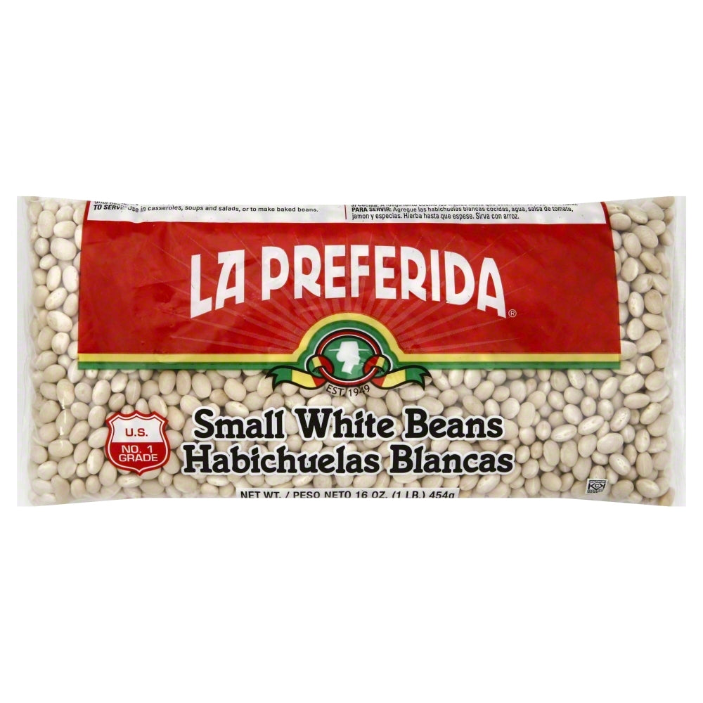 La Preferida Dried Small White Beans - Case of 24 - 16 OZ