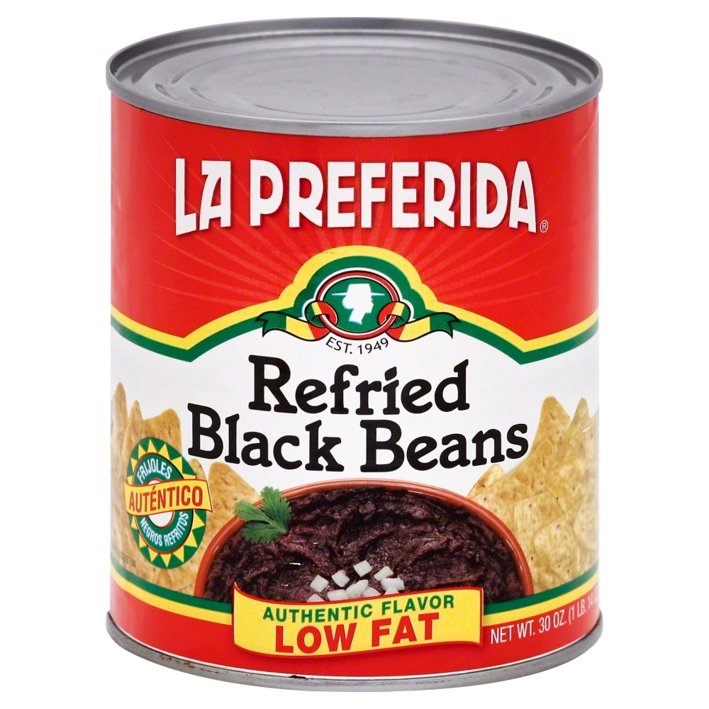 La Preferida Refried Black Beans - Case of 12 - 30 OZ