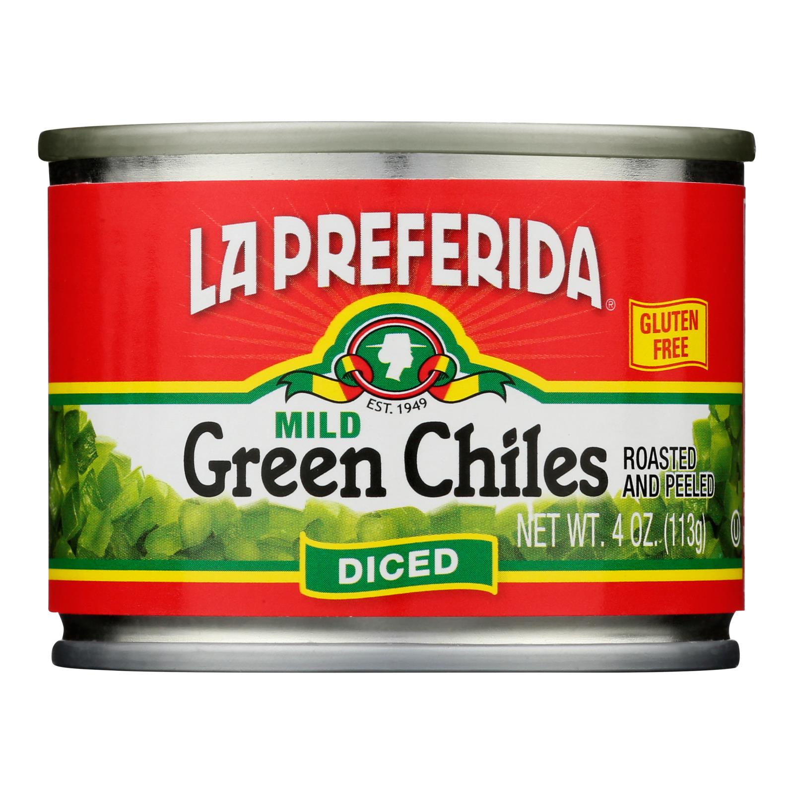 La Preferida Green Chiles - Diced - Case Of 24 - 4 Oz.