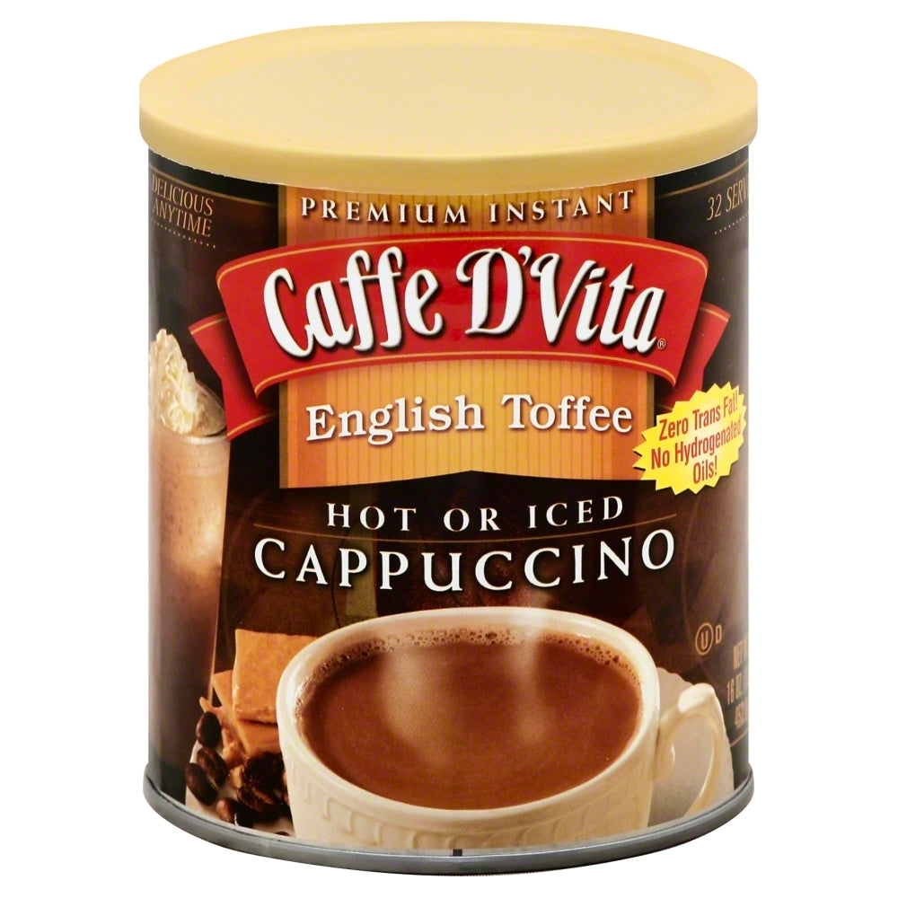 Cafe D Vita Cappuccino English Toffee - Pack of 6 - 16 oz