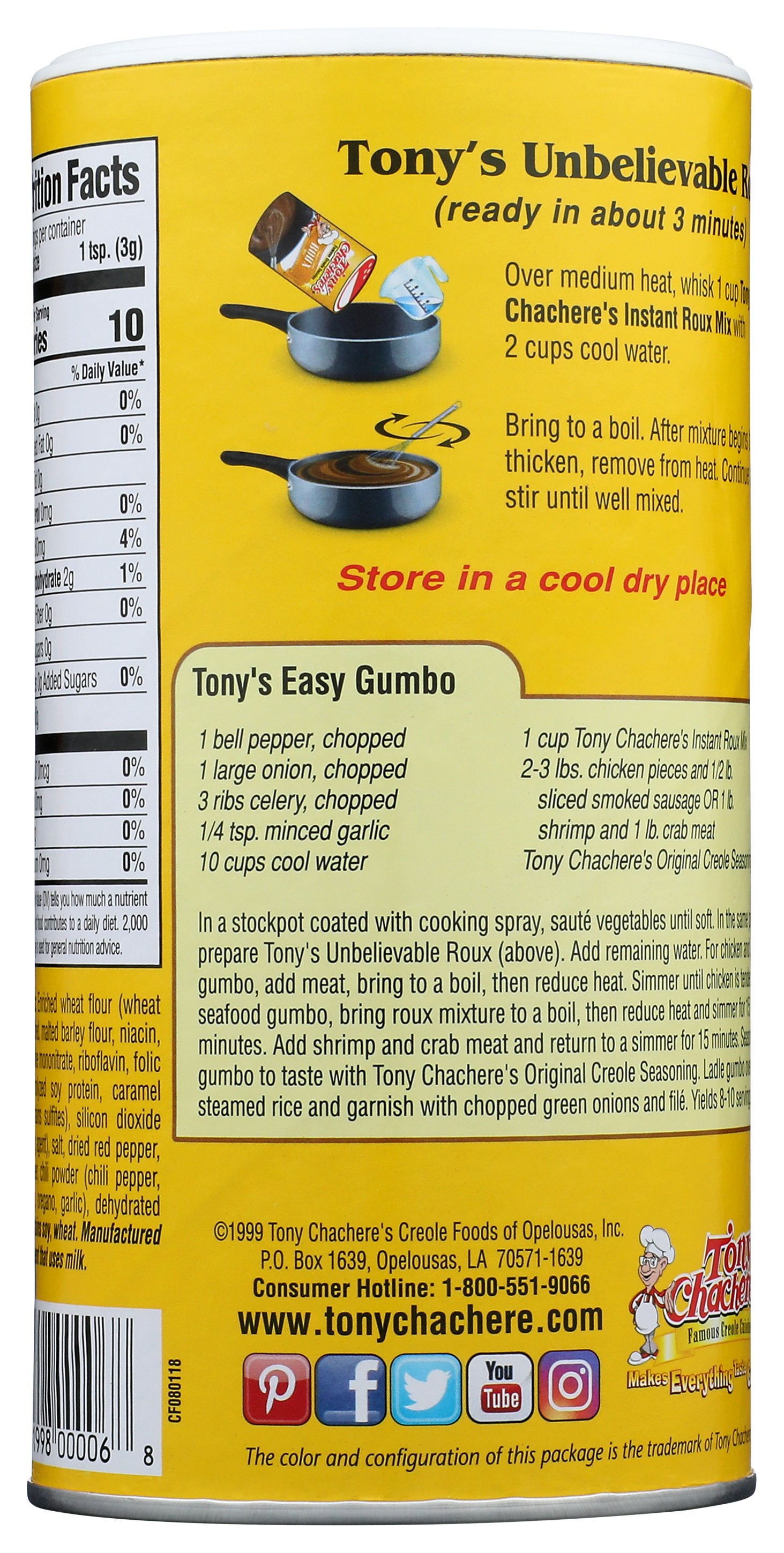 TONY CHACHERES MIX GRAVY & ROUX - Case of 12