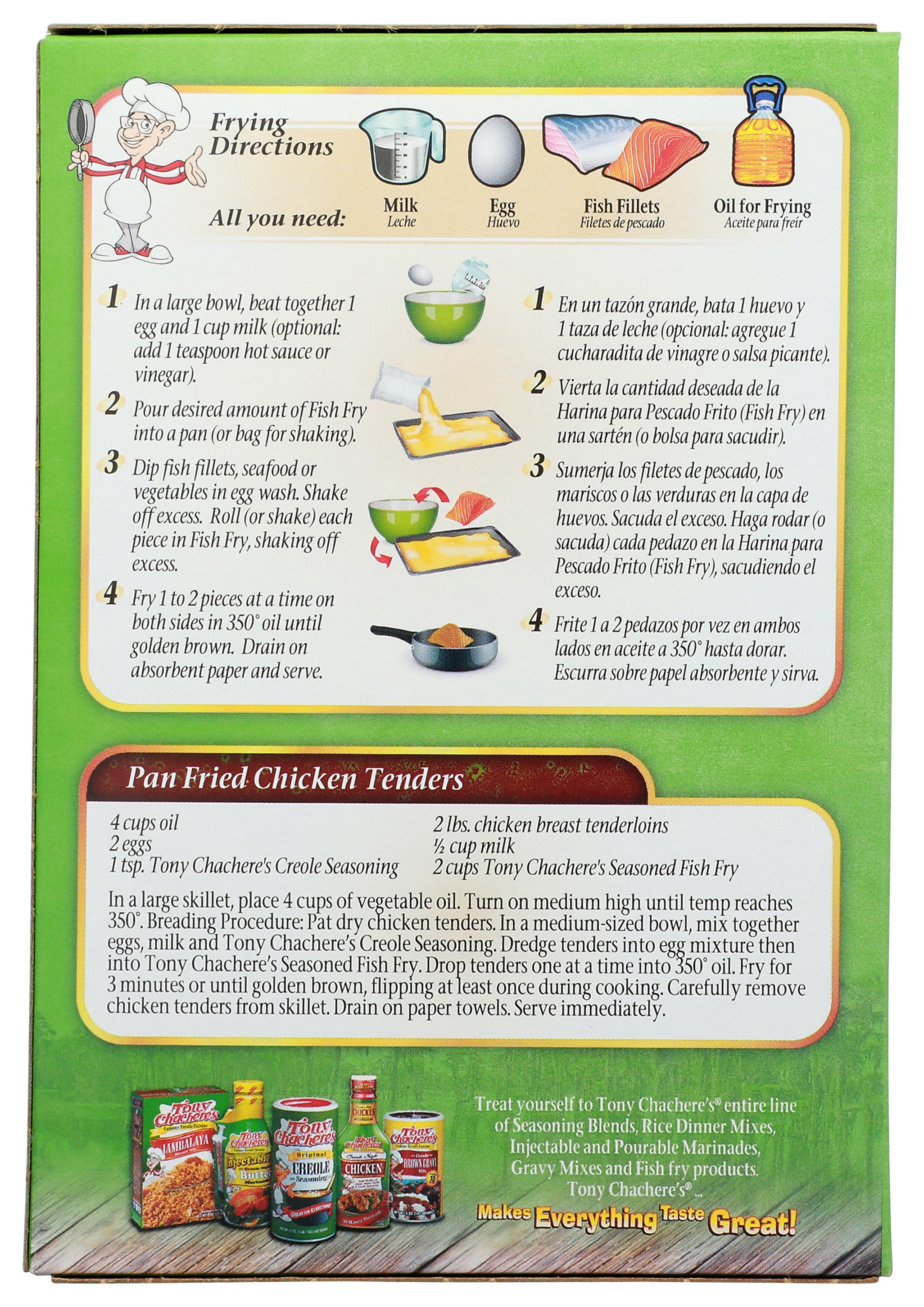 TONY CHACHERES MIX FISH FRY SEASONED - Case of 12