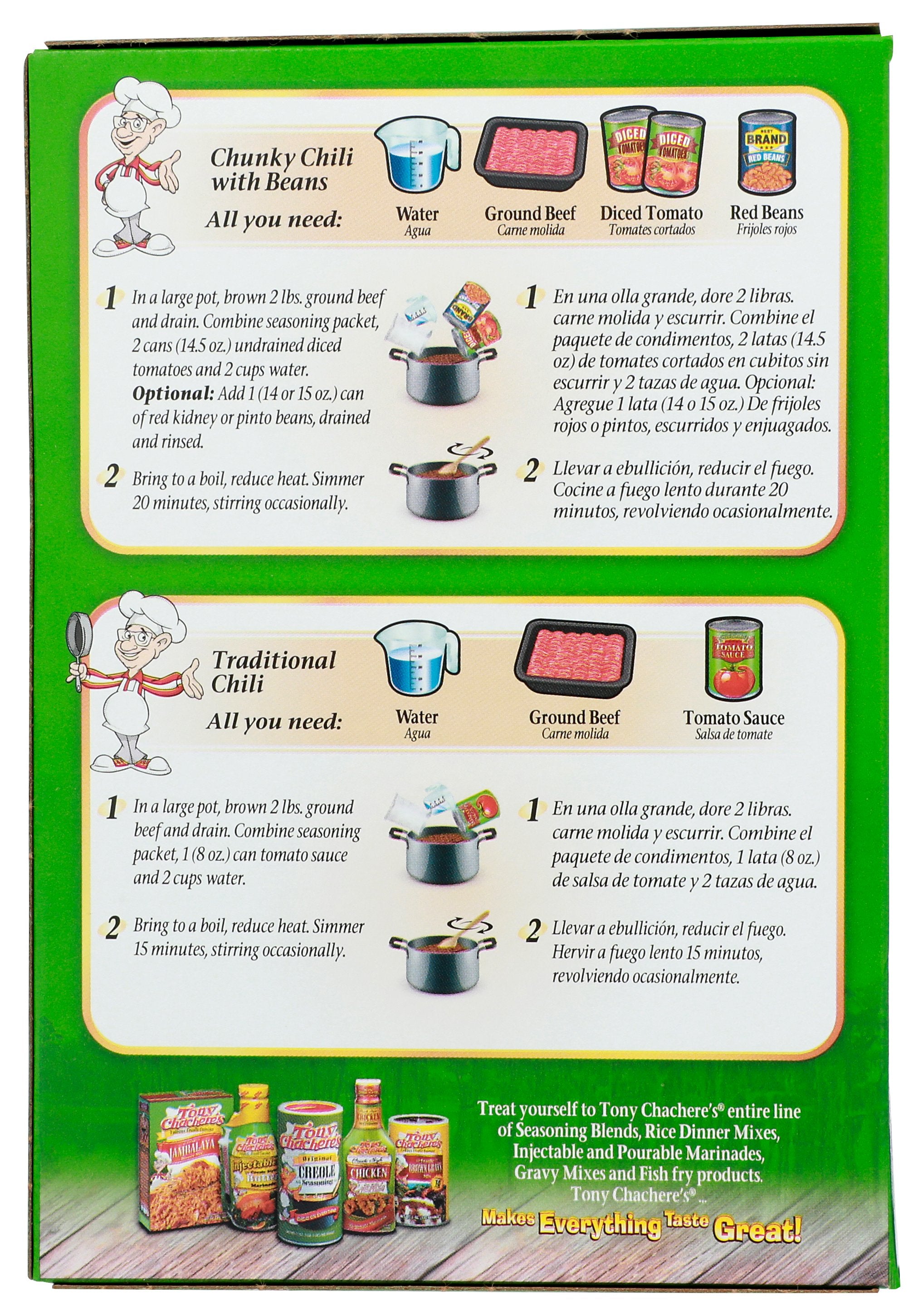 TONY CHACHERES MIX MILD CHILI - Case of 12