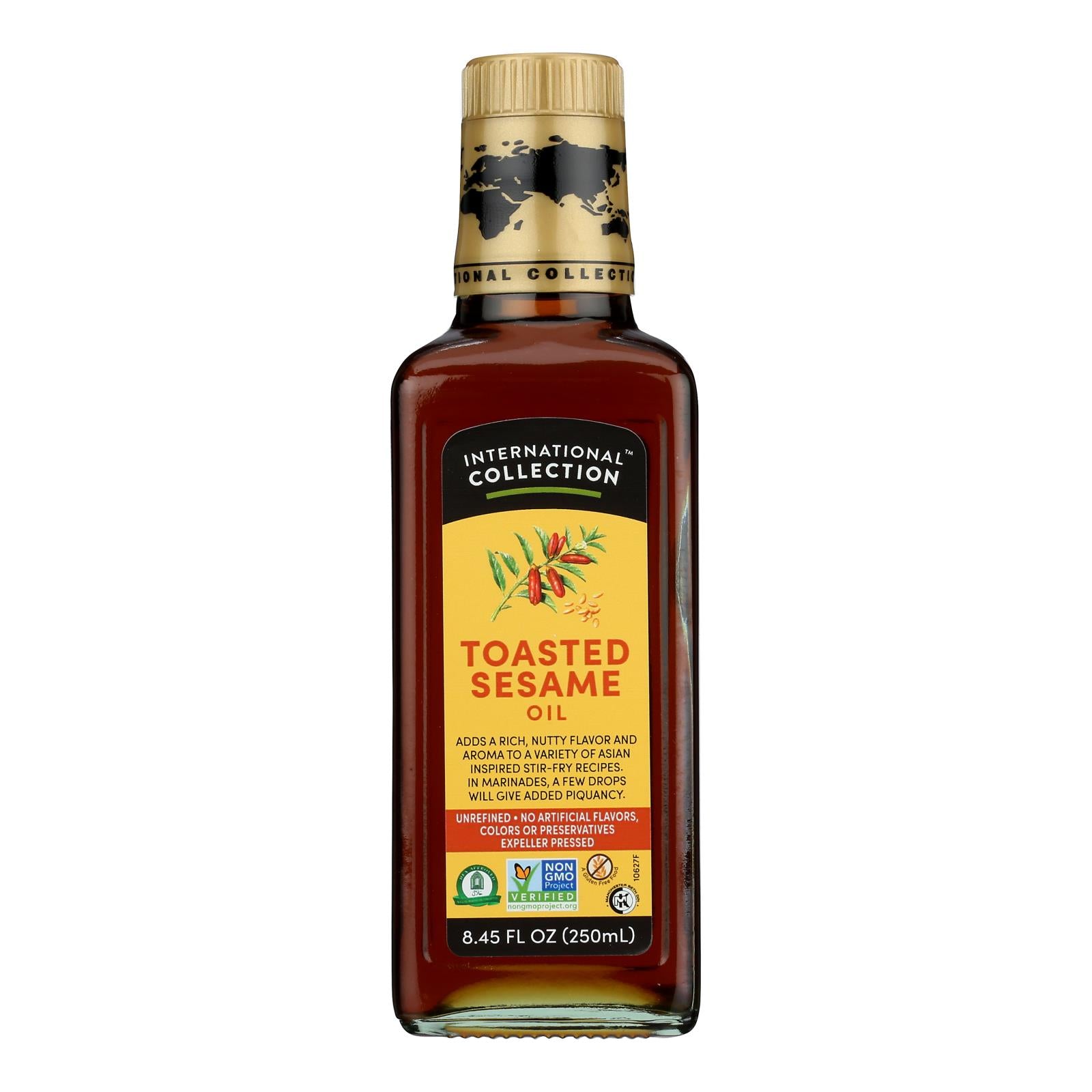 International Collection Sesame Oil - Toasted - Case Of 6 - 8.45 Fl Oz.
