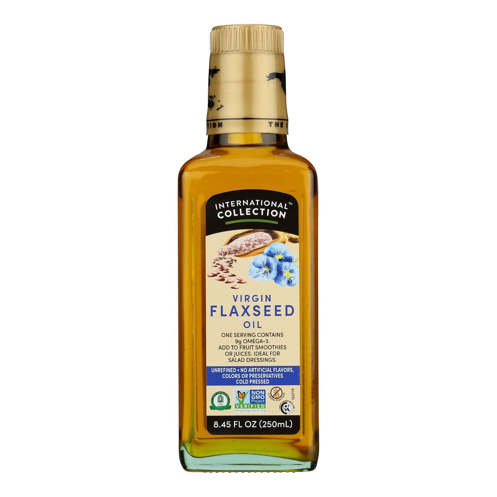 International Collection Flax-seed Oil - Virgin - Case Of 6 - 8.45 Fl Oz.