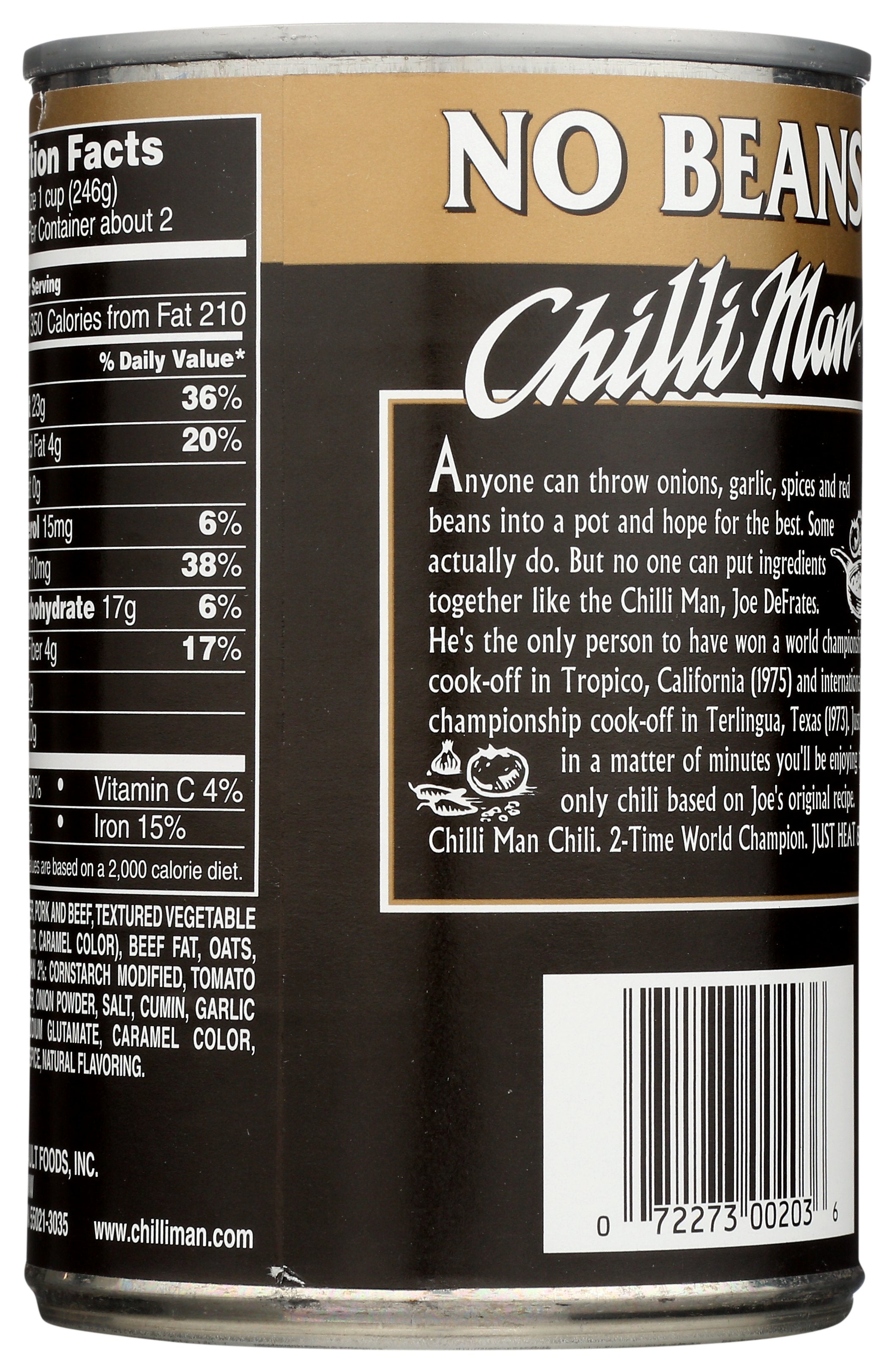 CHILLI MAN CHILI NO BEAN - Case of 12