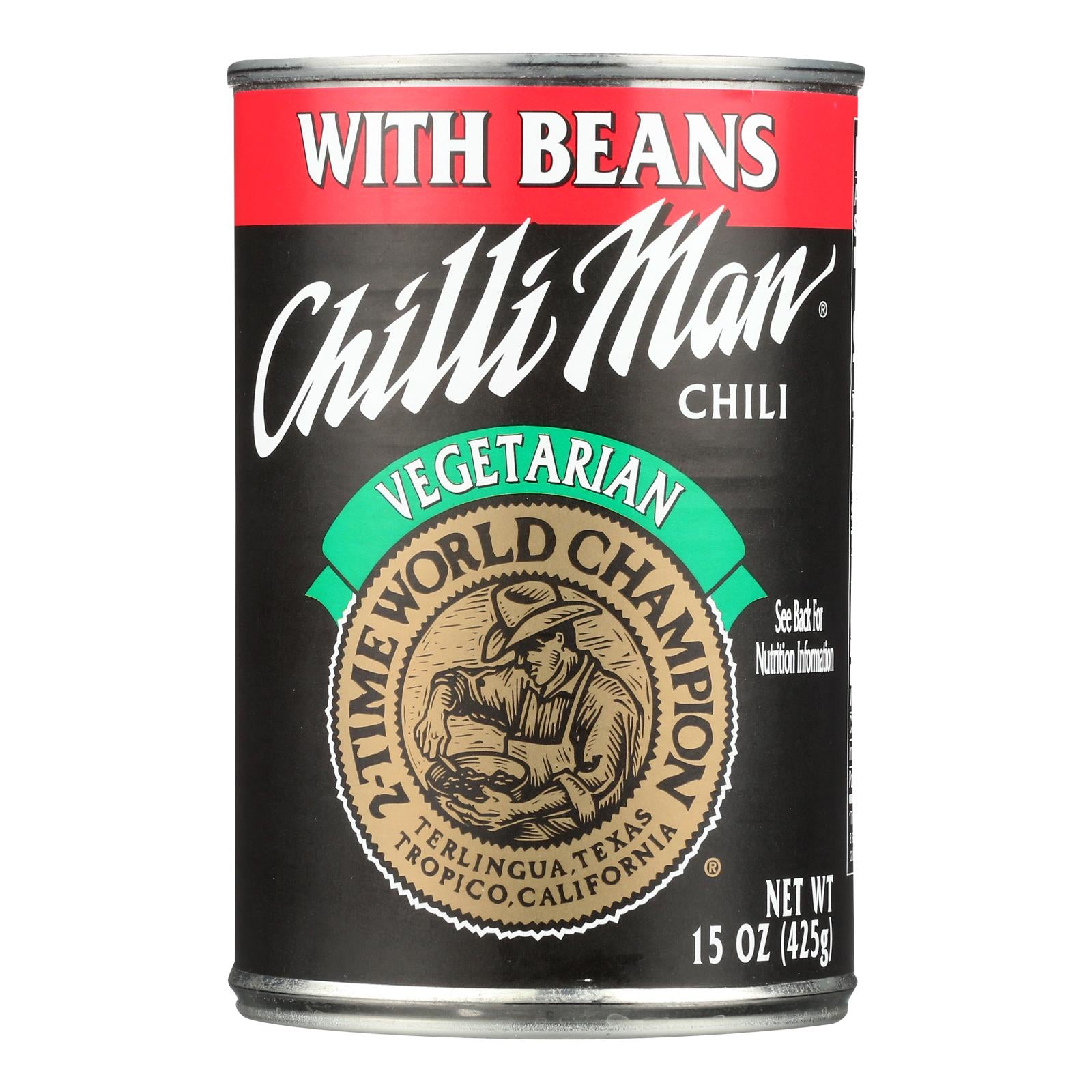 Chilli Man Vegetarian Chili With Beans - Case of 12 - 15 OZ