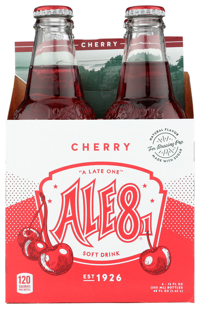 Ale-8-One Soda Cherry - 4 bottles per pack (Case of 6) 12 fl oz. (Case of 6)