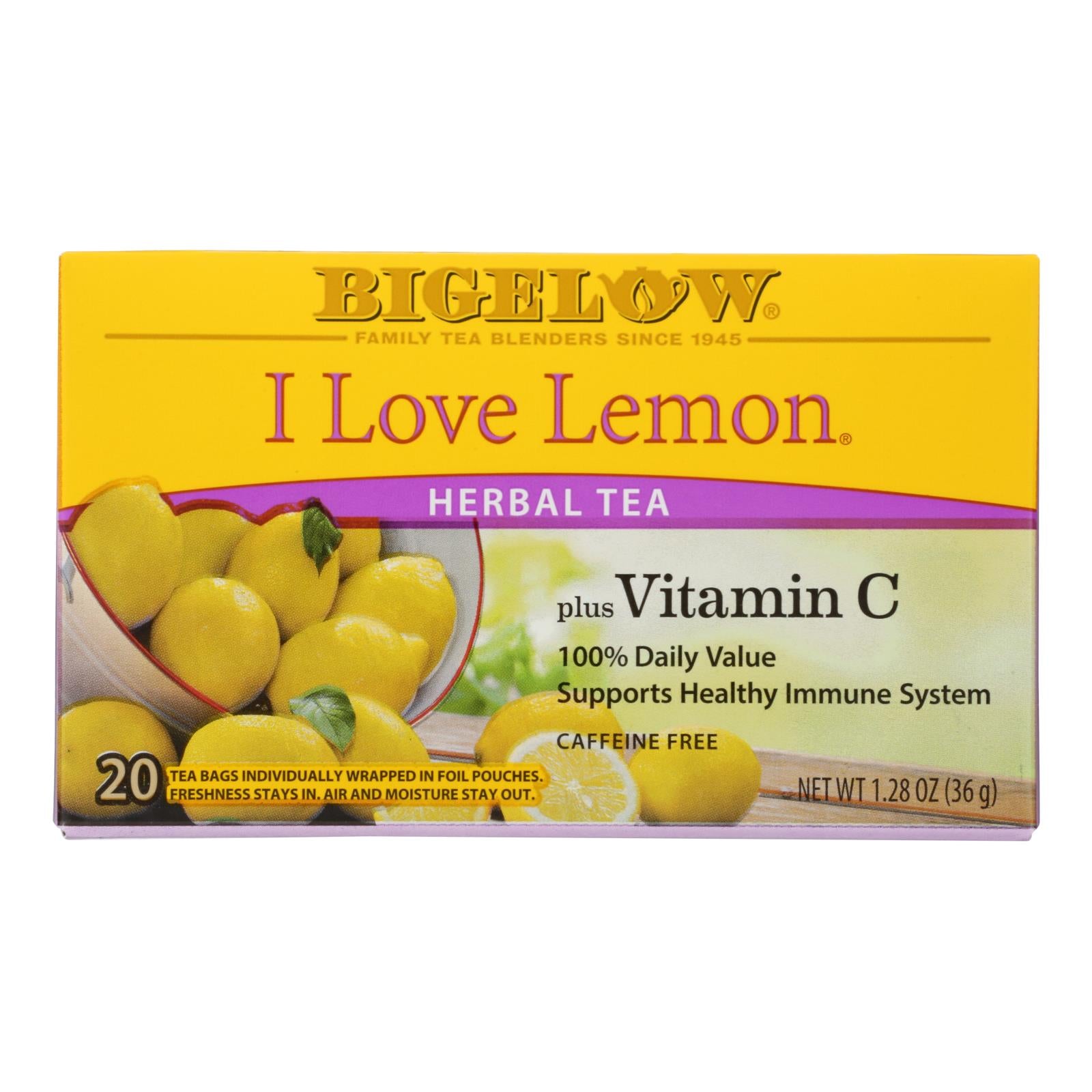 Bigelow Tea I Love Lemon Herb Tea - Case Of 6 - 20 Bag