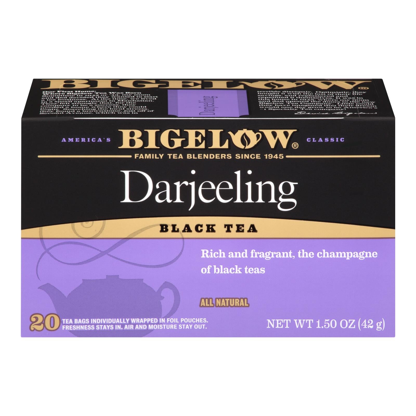 Bigelow Tea Darjeeling Black Tea - Case Of 6 - 20 Bags