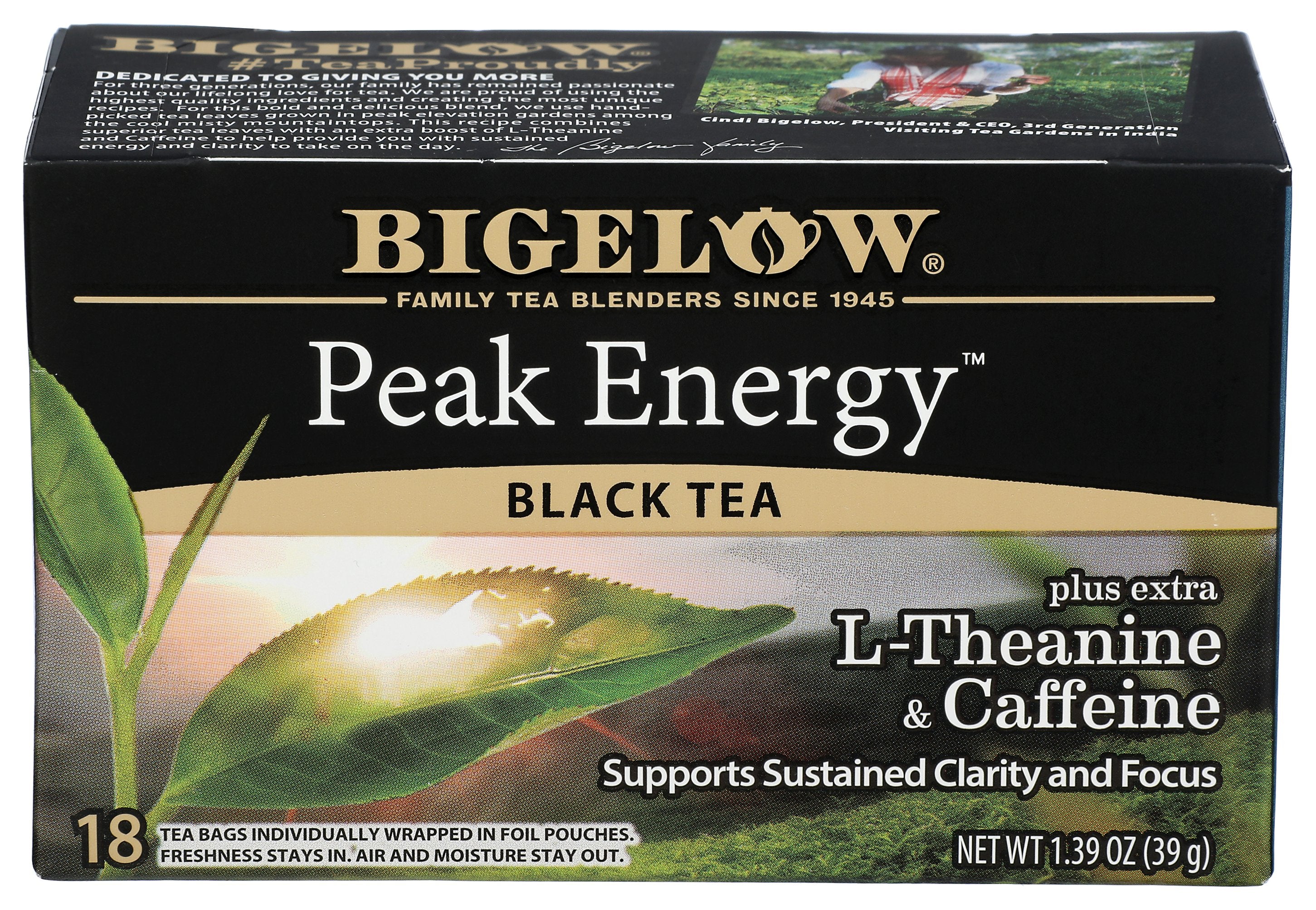 BIGELOW TEA BLK PEAK ENRGY 18BG - Case of 6