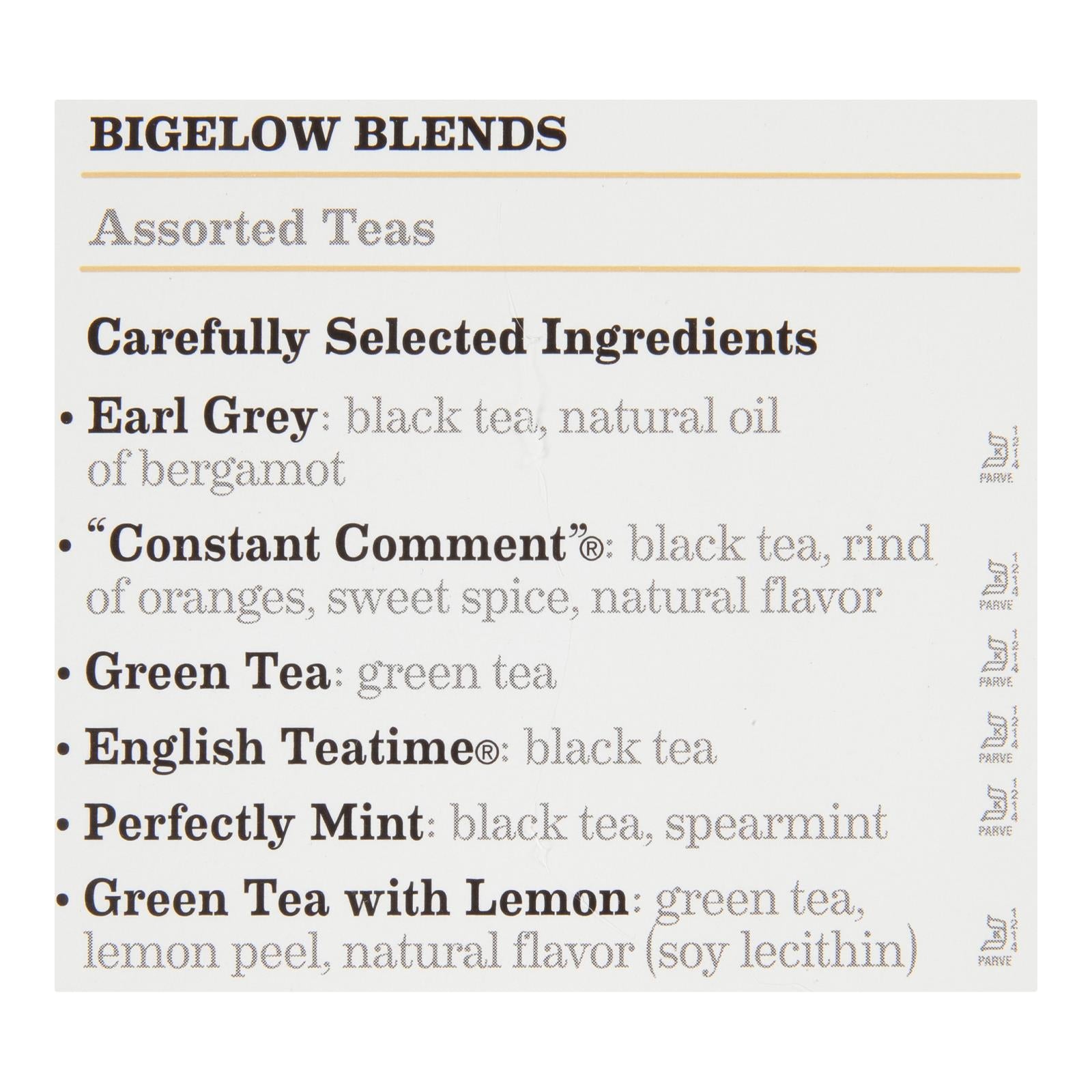 Bigelow Tea Assorted Tea - 6 Variety - Case Of 6 - 18 Bag