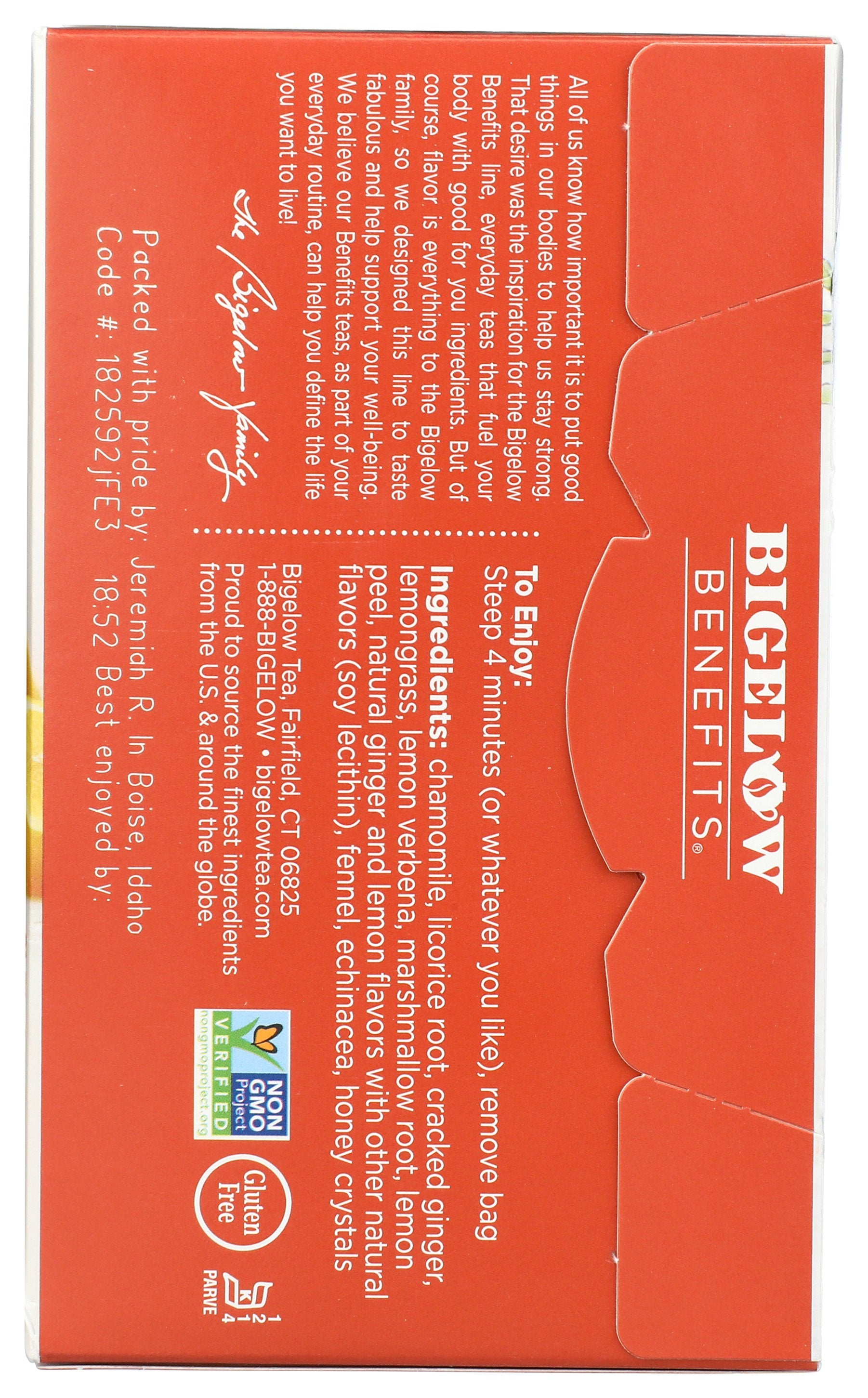 BIGELOW TEA THROAT DEFENSE 18 BG - Case of 6