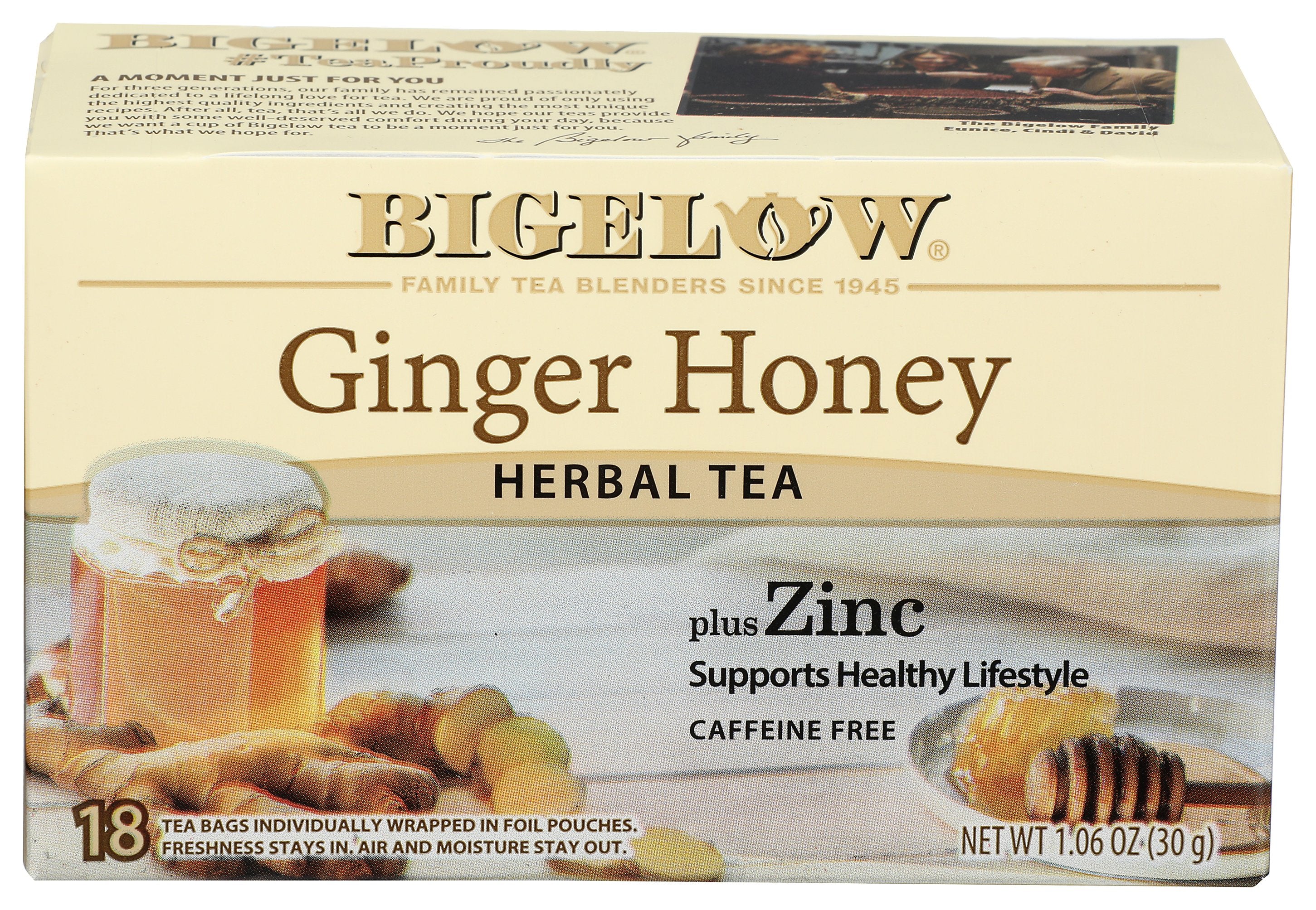 BIGELOW TEA GING HONEY PLUS ZINC - Case of 6