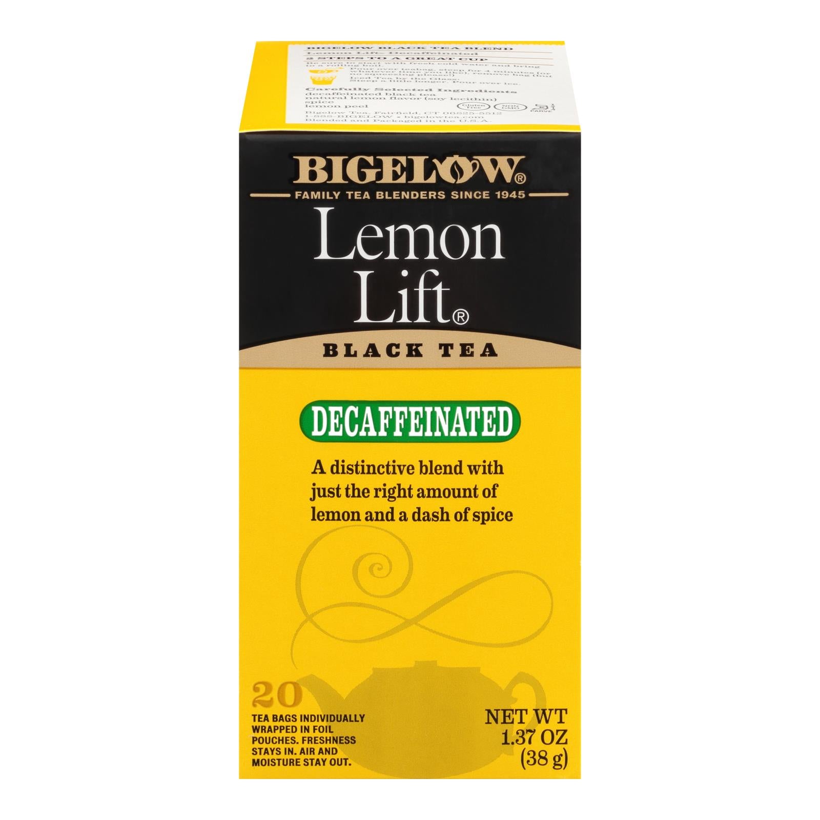 Bigelow Tea Lemon Lift Decaffeinated Black Tea - Case Of 6 - 20 Bags