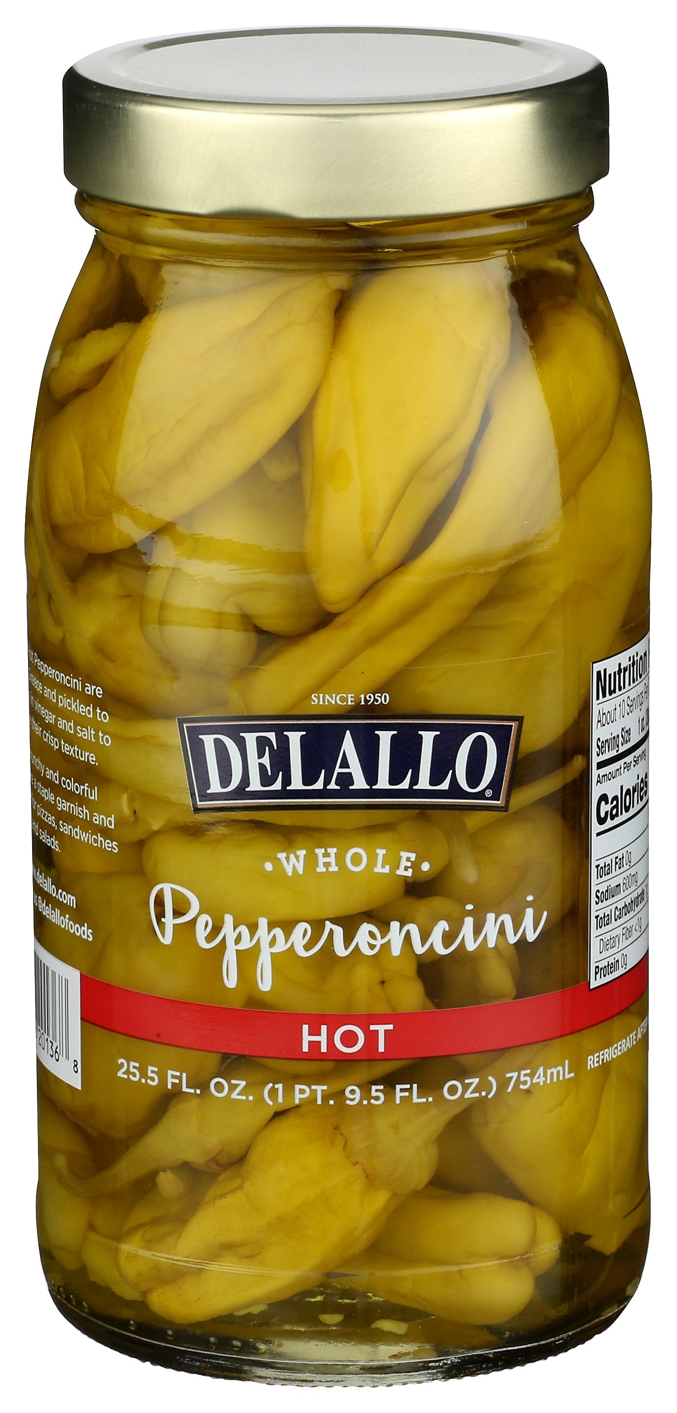 DELALLO PEPPERONCINI HOT - Case of 6