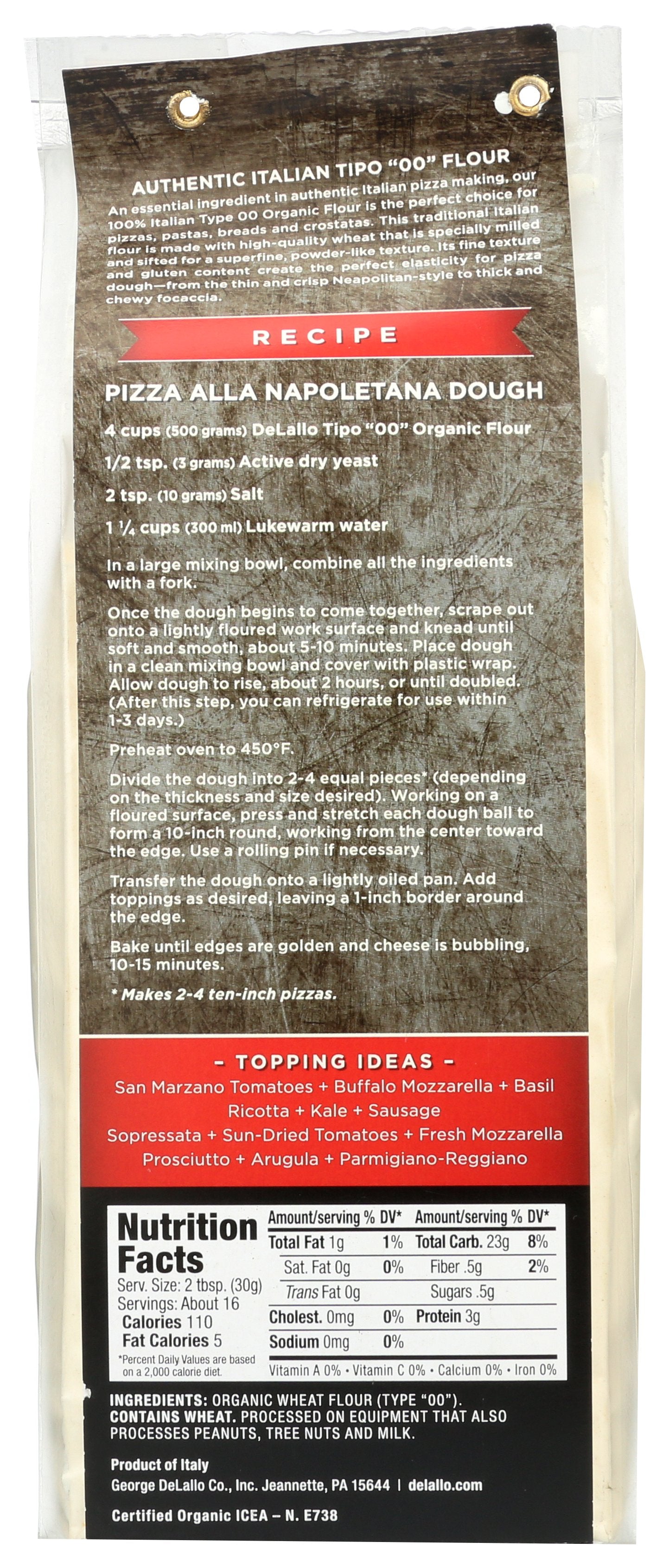 DELALLO FLOUR TYPE 00 ORG - Case of 10