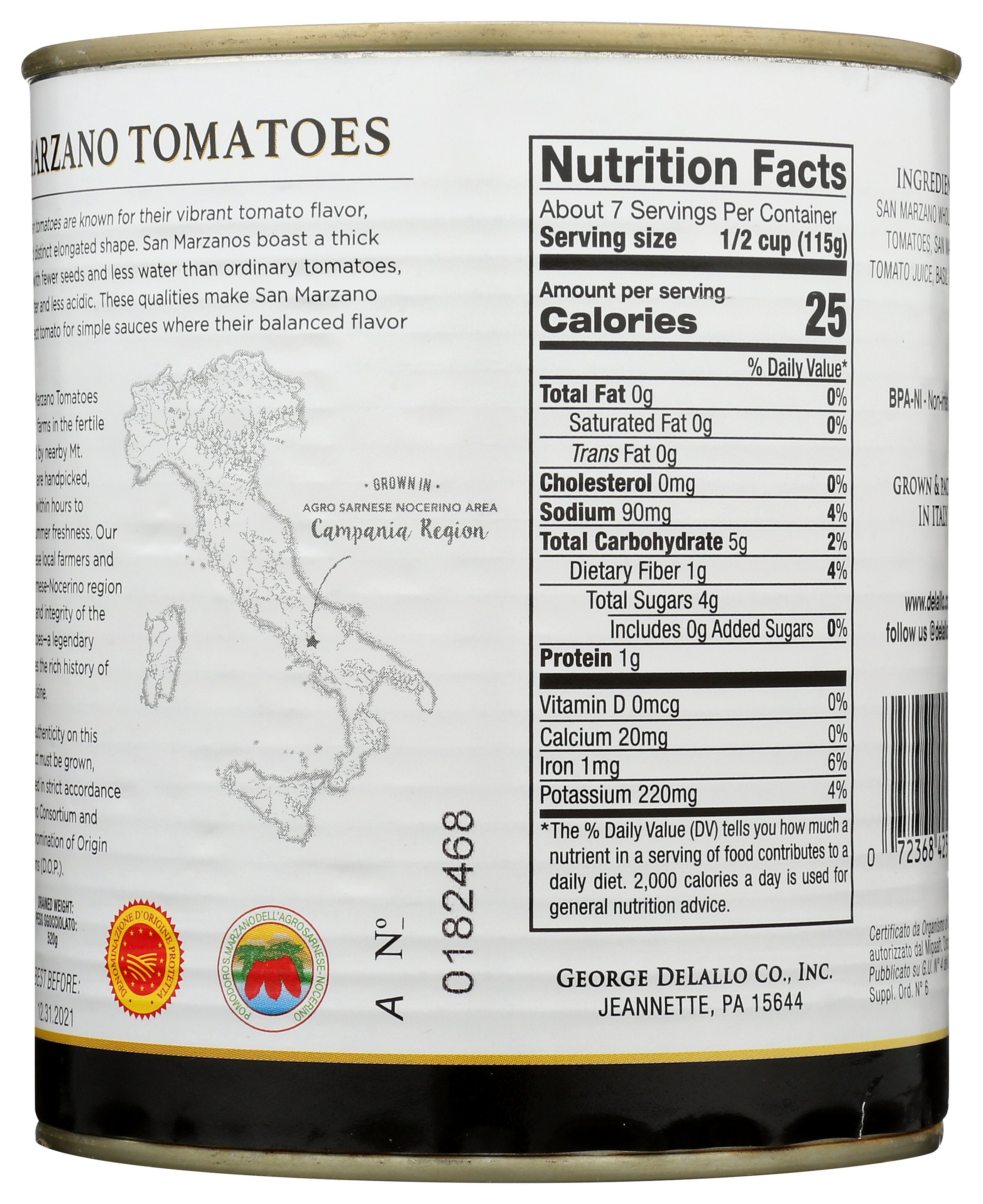 DELALLO TOMATO IMPORT MARZANO - Case of 6