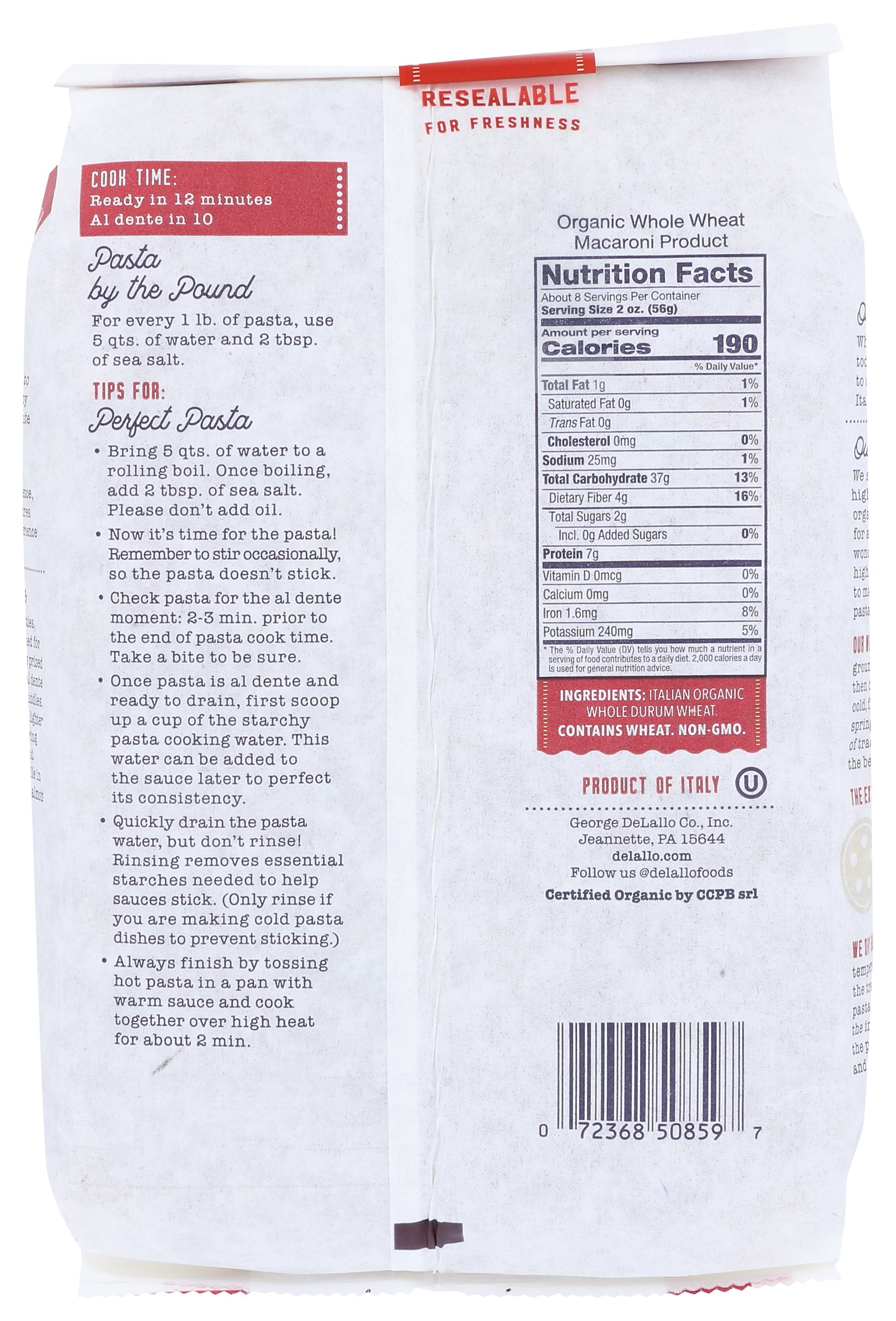 DELALLO PASTA WHLWHT FARFALLE - Case of 8