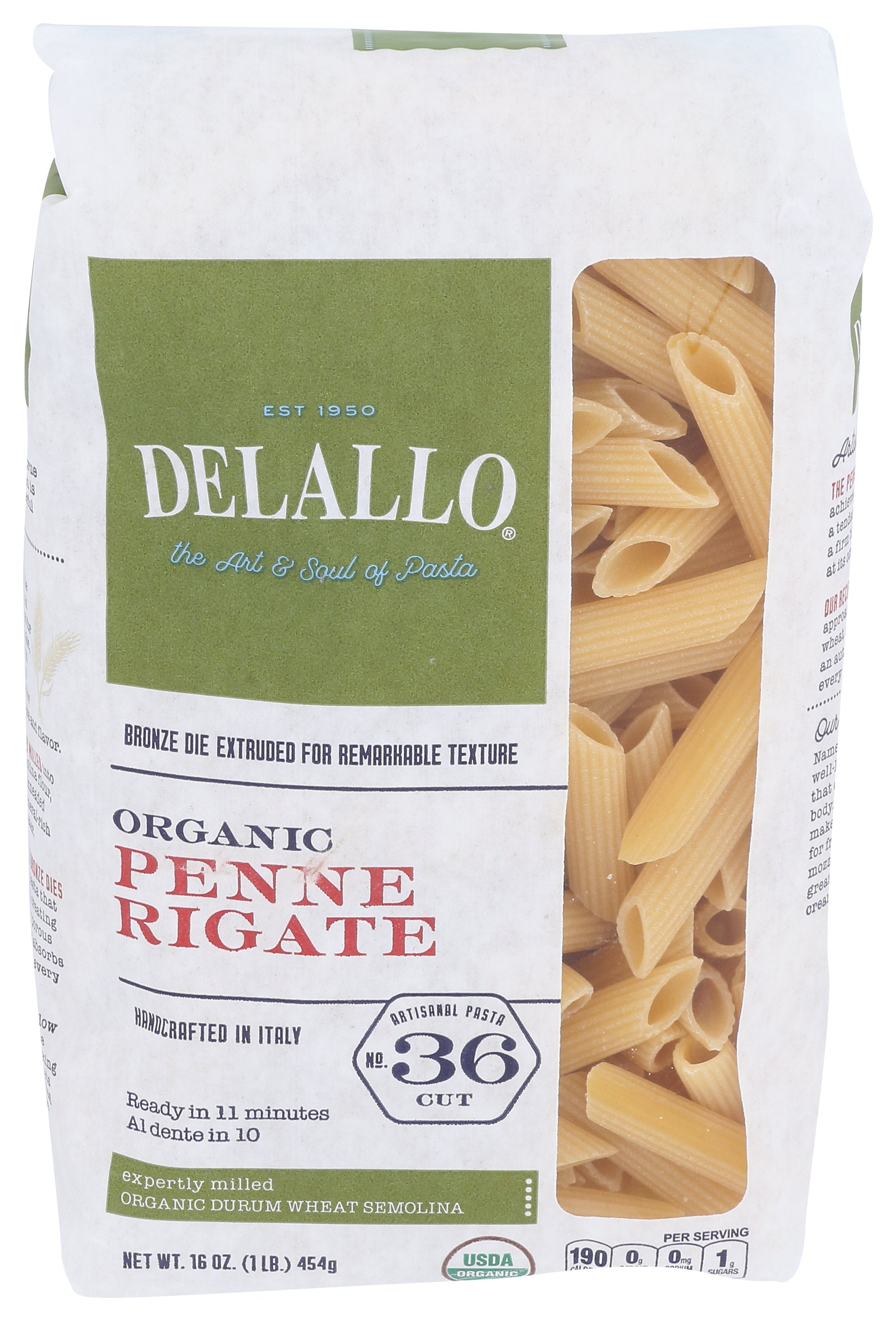 DELALLO PASTA SEMOLINA PENNE RIGATI OR - Case of 8