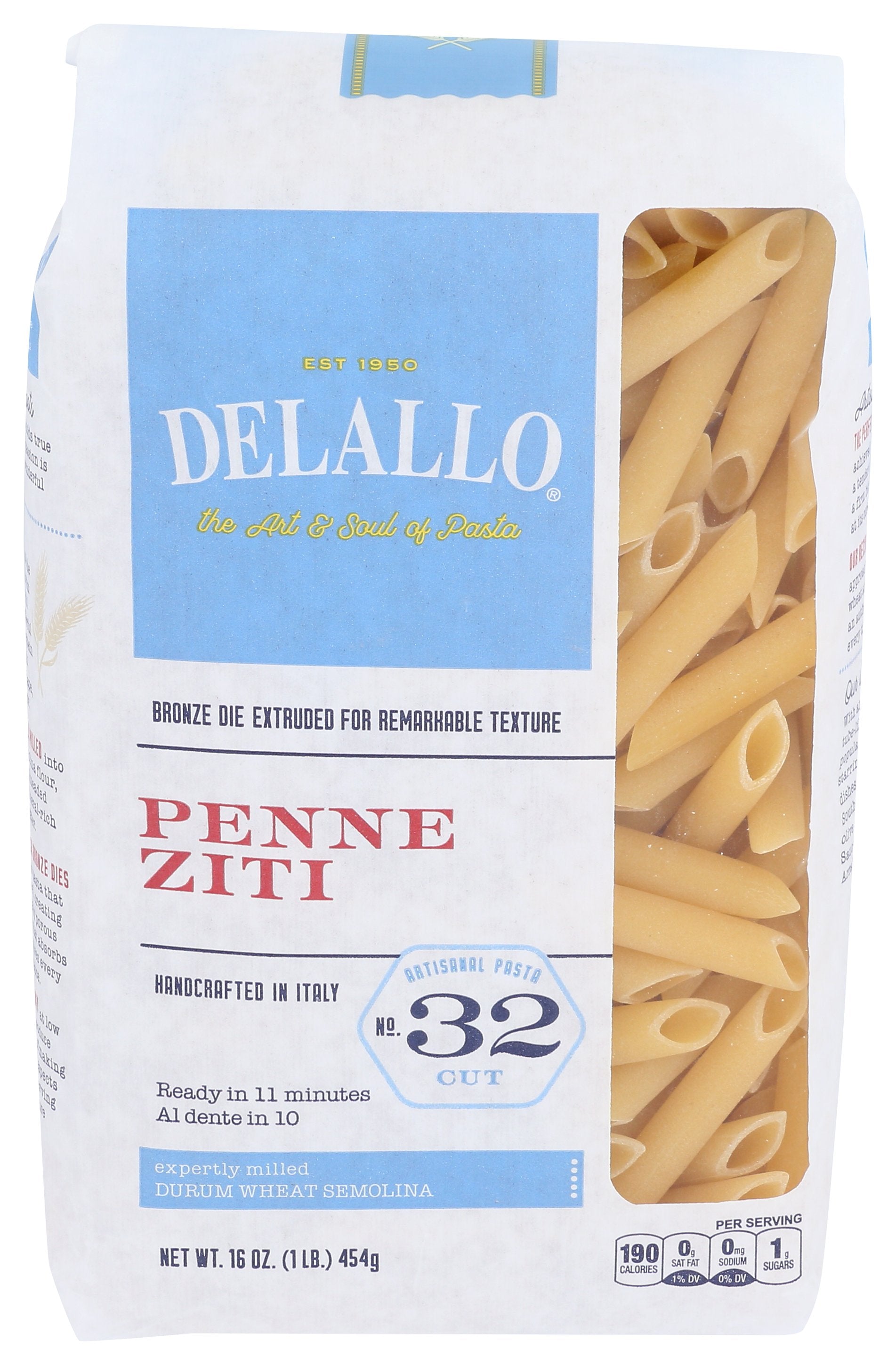 DELALLO PENNE ZITI #32 MOSTACCIO - Case of 8