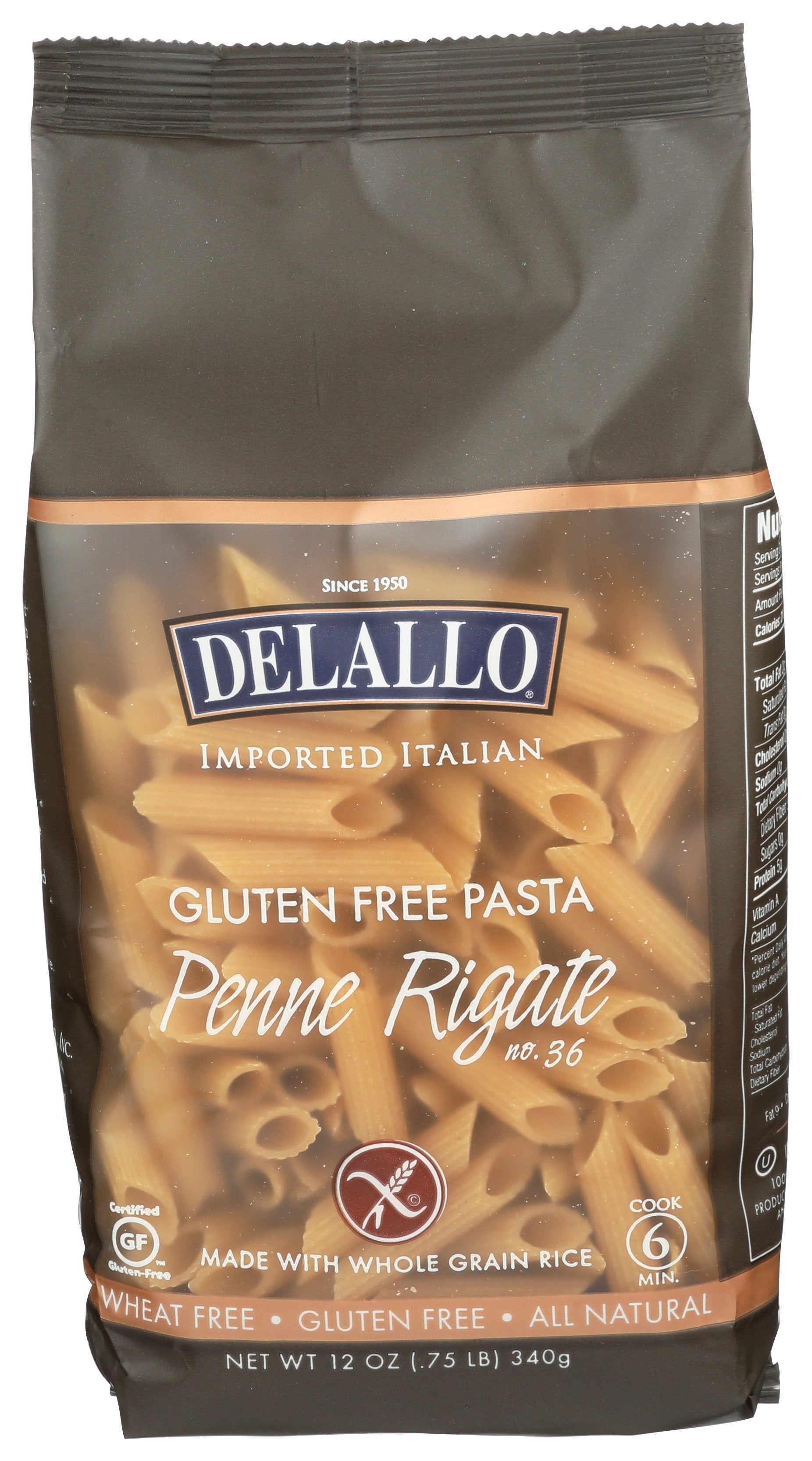 DELALLO PASTA WHLGRN PENNE RIGATE - Case of 12