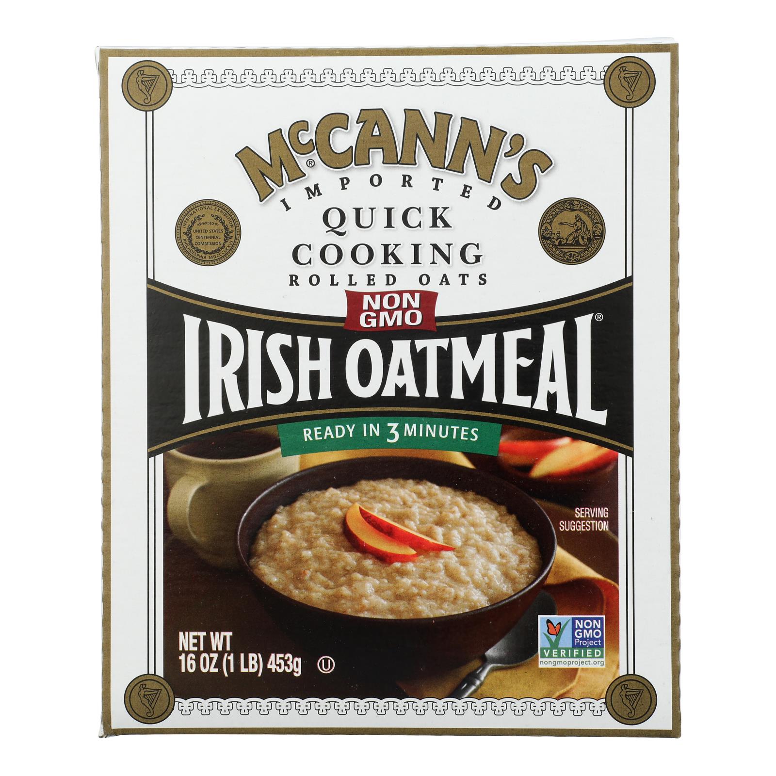 Mccann's Irish Oatmeal Quick Cooking Rolled Oats - Case Of 12 - 16 Oz.