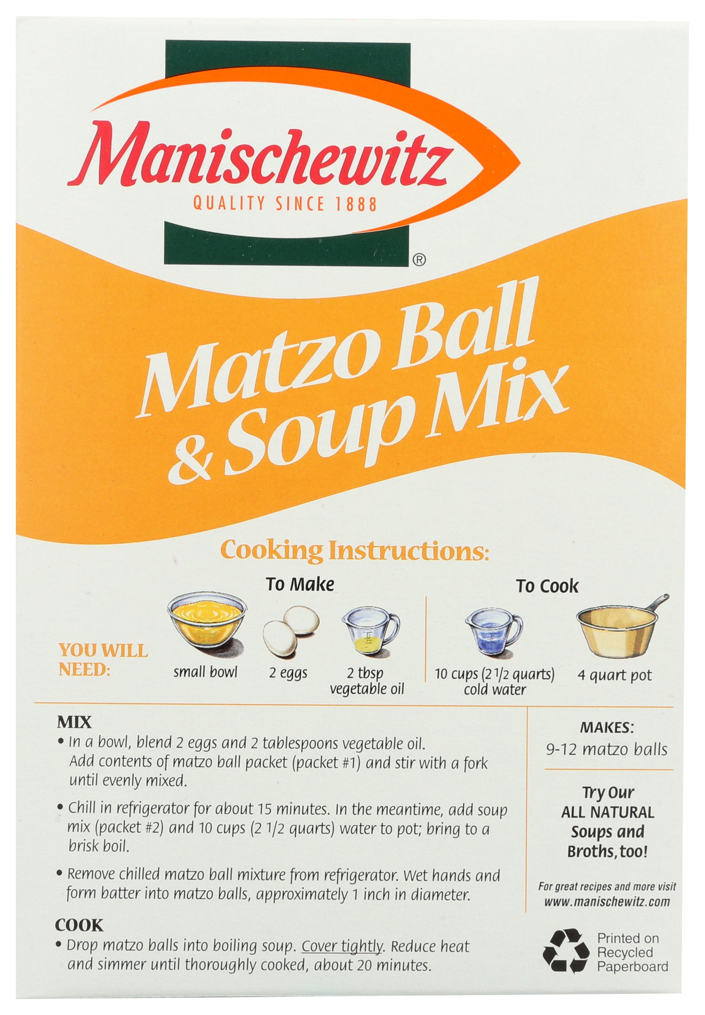 MANISCHEWITZ MIX MATZO BALL SOUP - Case of 12