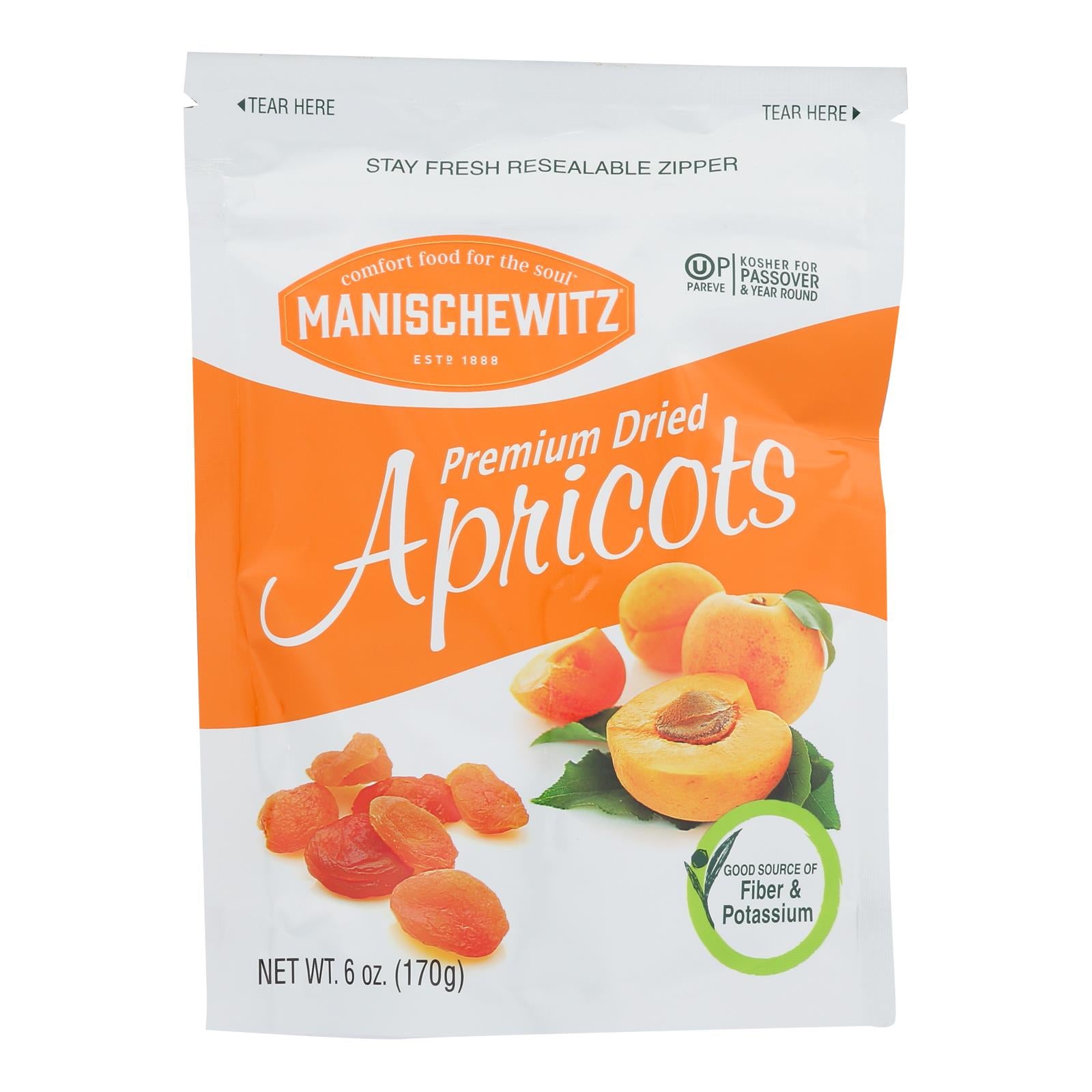 Manischewitz - Fruit Dried Apricot Kosher for Passover - Case of 12 - 6 OZ