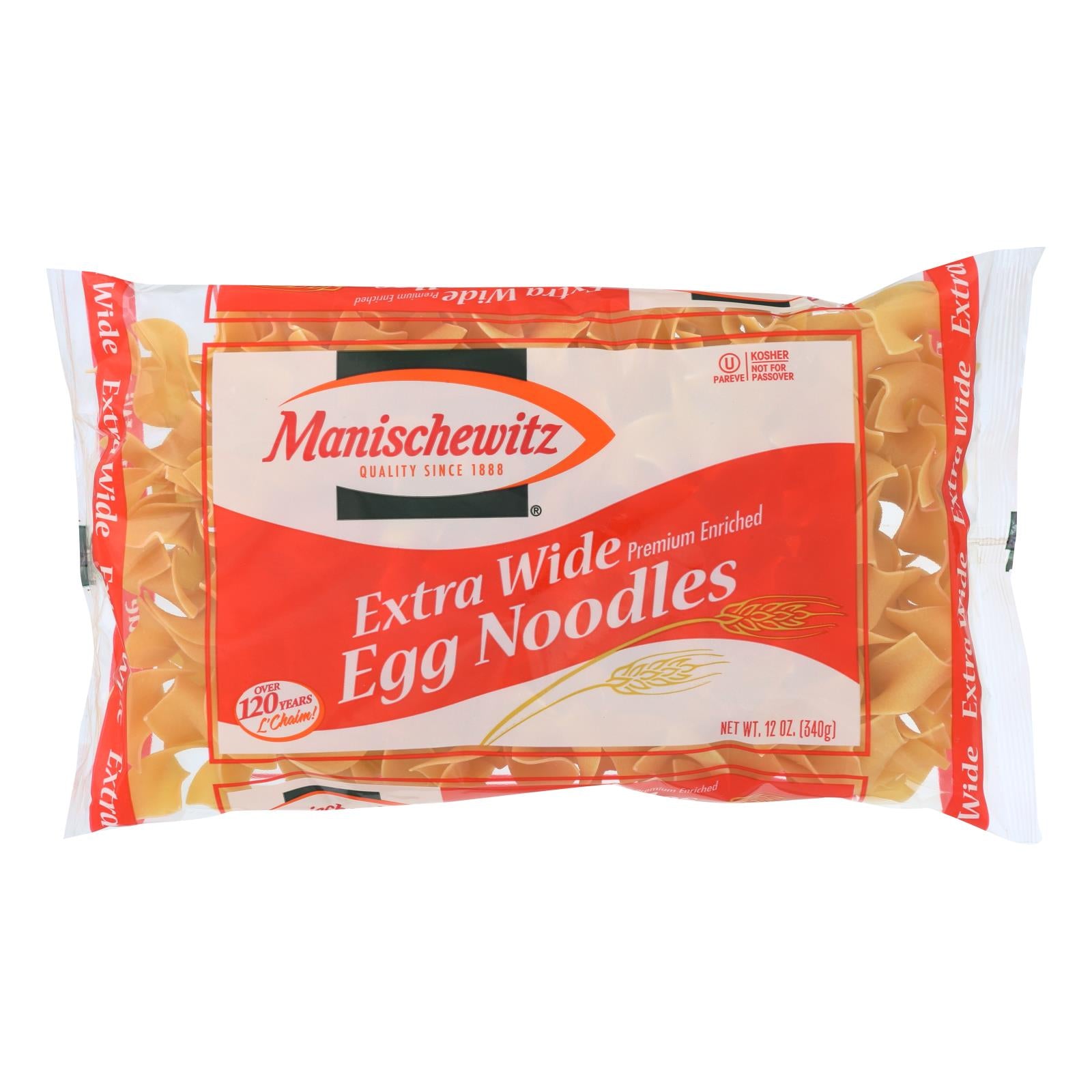 Manischewitz - Extra Wide Egg Noodles - Case Of 12 - 12 Oz.