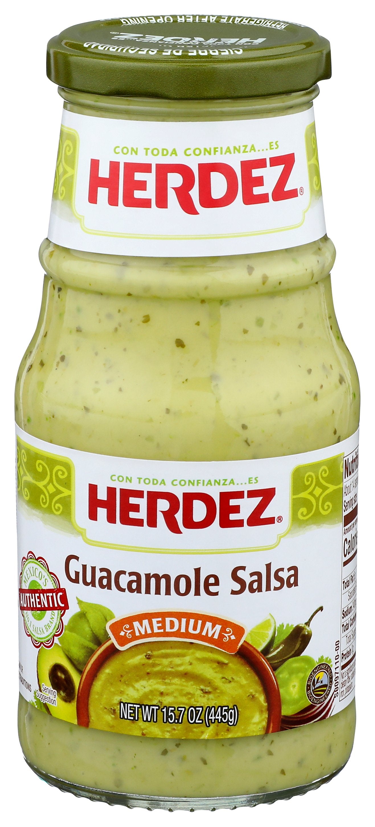 HERDEZ SALSA GUACAMOLE MED - Case of 12