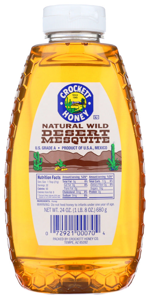 Crockett Honey Honey Desert Mesquite Squeeze - Case of 12 - 24 oz