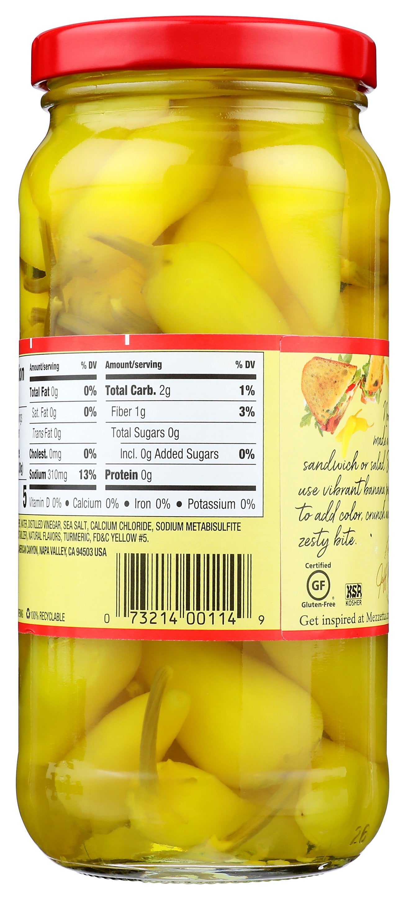 MEZZETTA PEPPER BANANA HOT - Case of 6