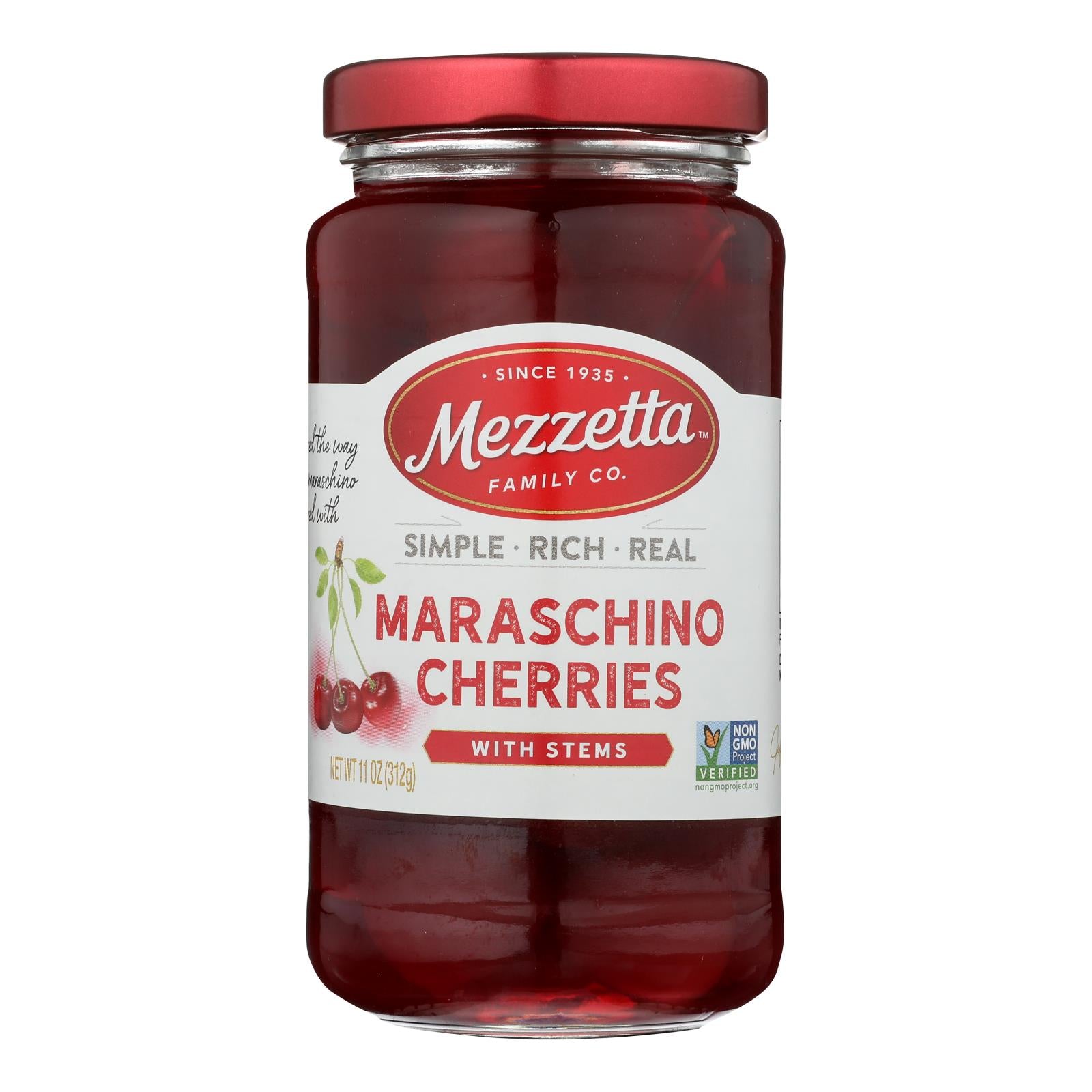 Mezzetta's Maraschino Cherries With Stems  - Case Of 6 - 11 Oz