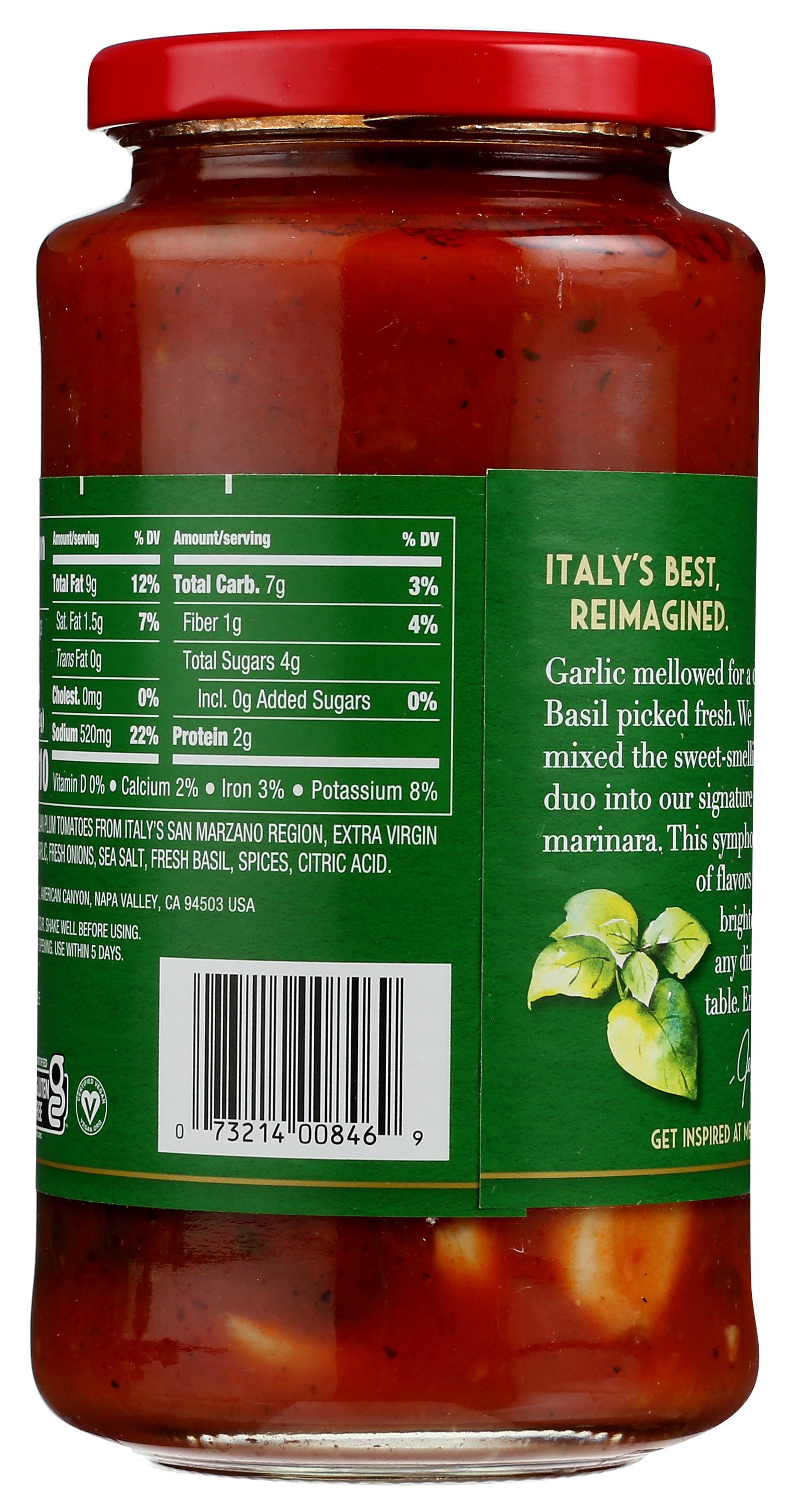 MEZZETTA SAUCE PASTA GLC BASIL - Case of 6