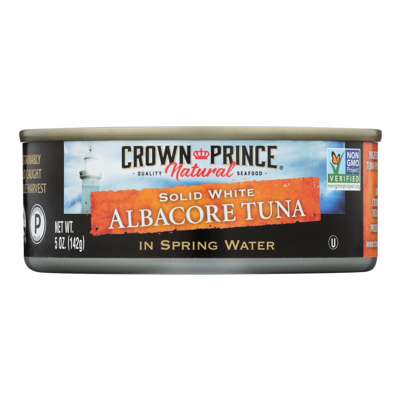 Crown Prince Albacore Tuna In Spring Water - Solid White - Case Of 12 - 5 Oz.