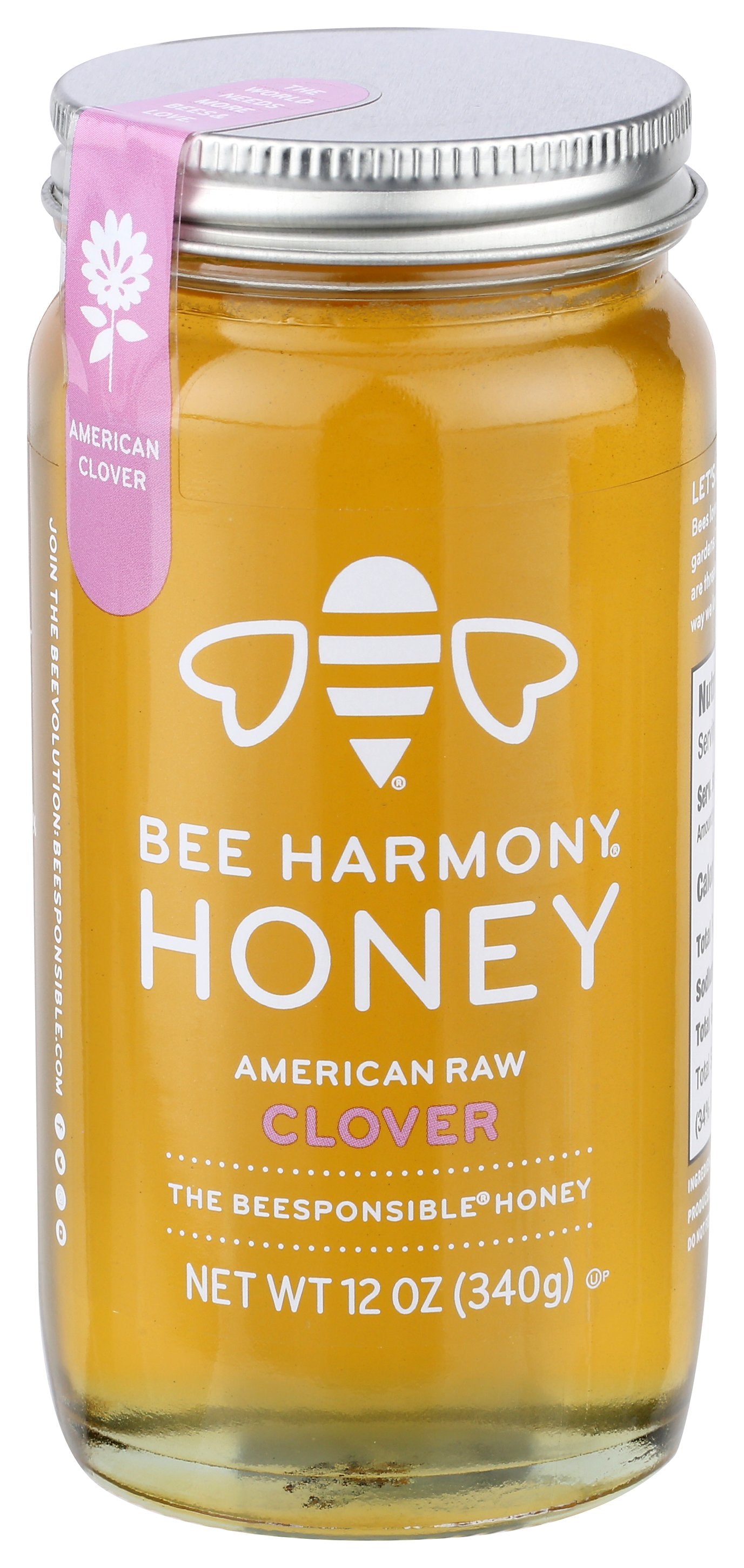 BEE HARMONY HONEY AMERICAN CLOVER - Case of 6