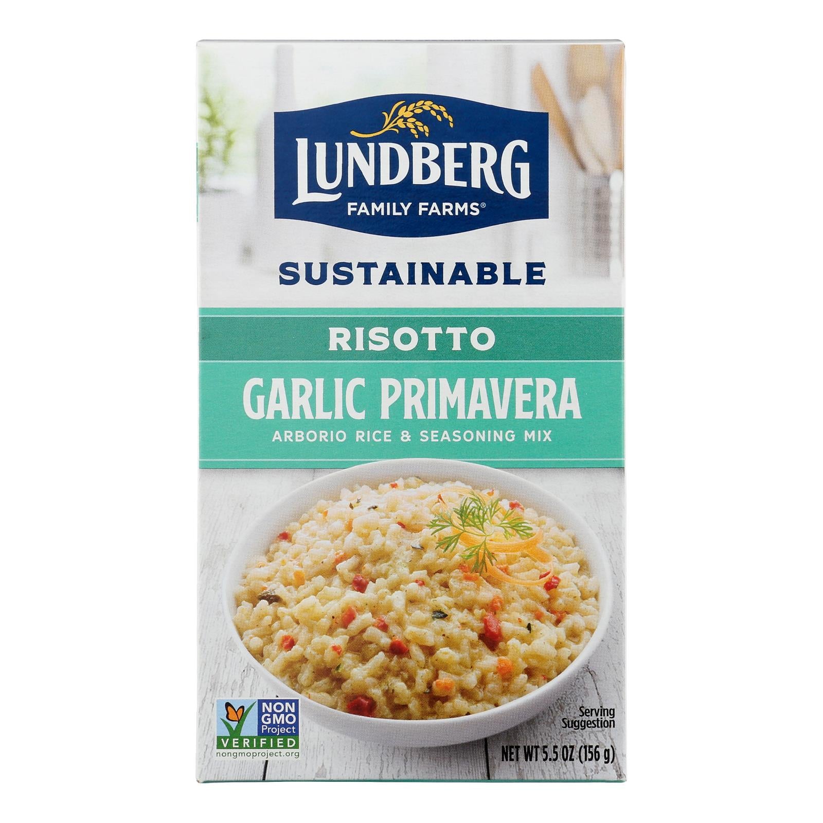 Lundberg Family Farms Risotto Garlic Primavera - Case of 6 - 5.5 oz.
