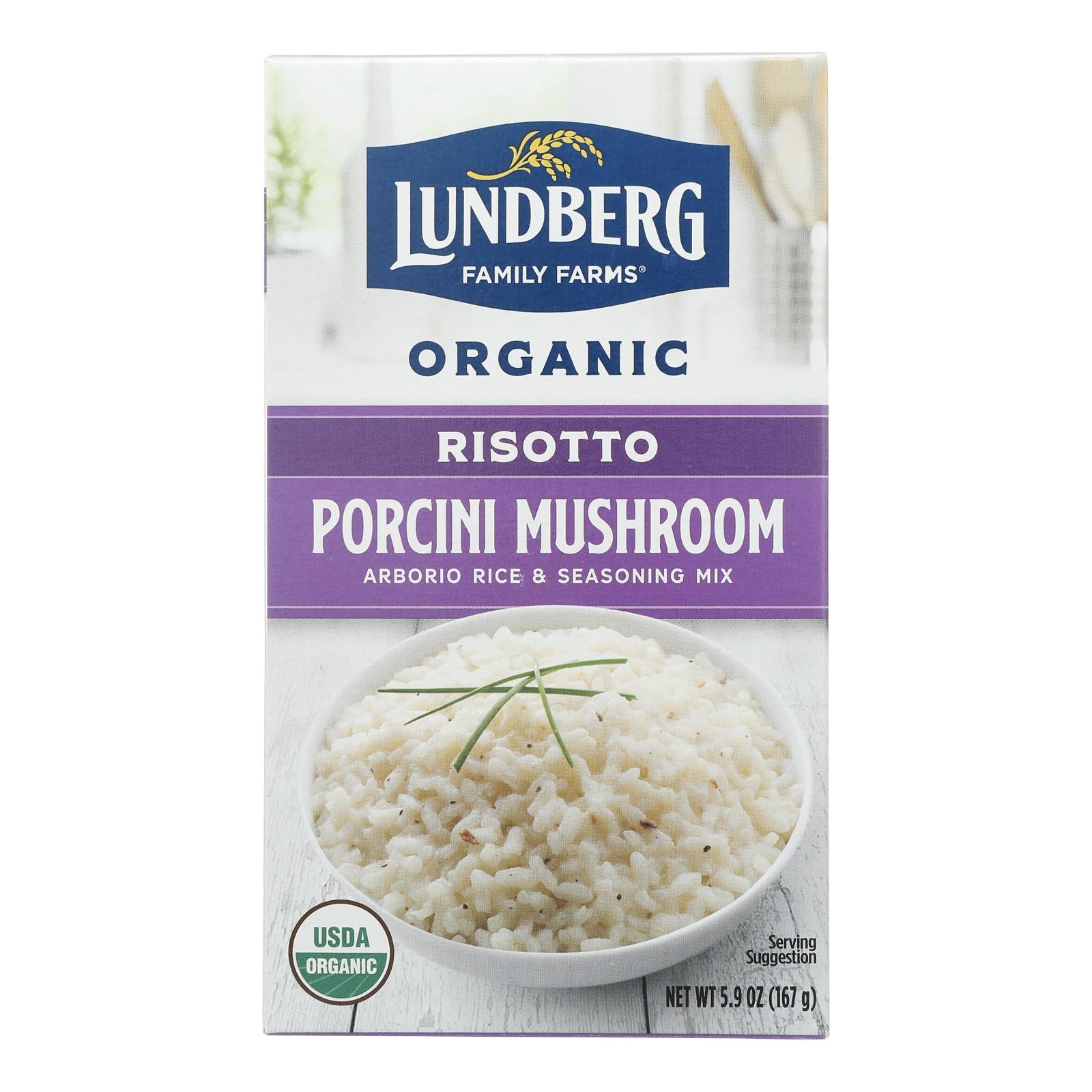 Lundberg Family Farms Risotto Porcini Mushroom - Case of 6 - 5.9 oz.