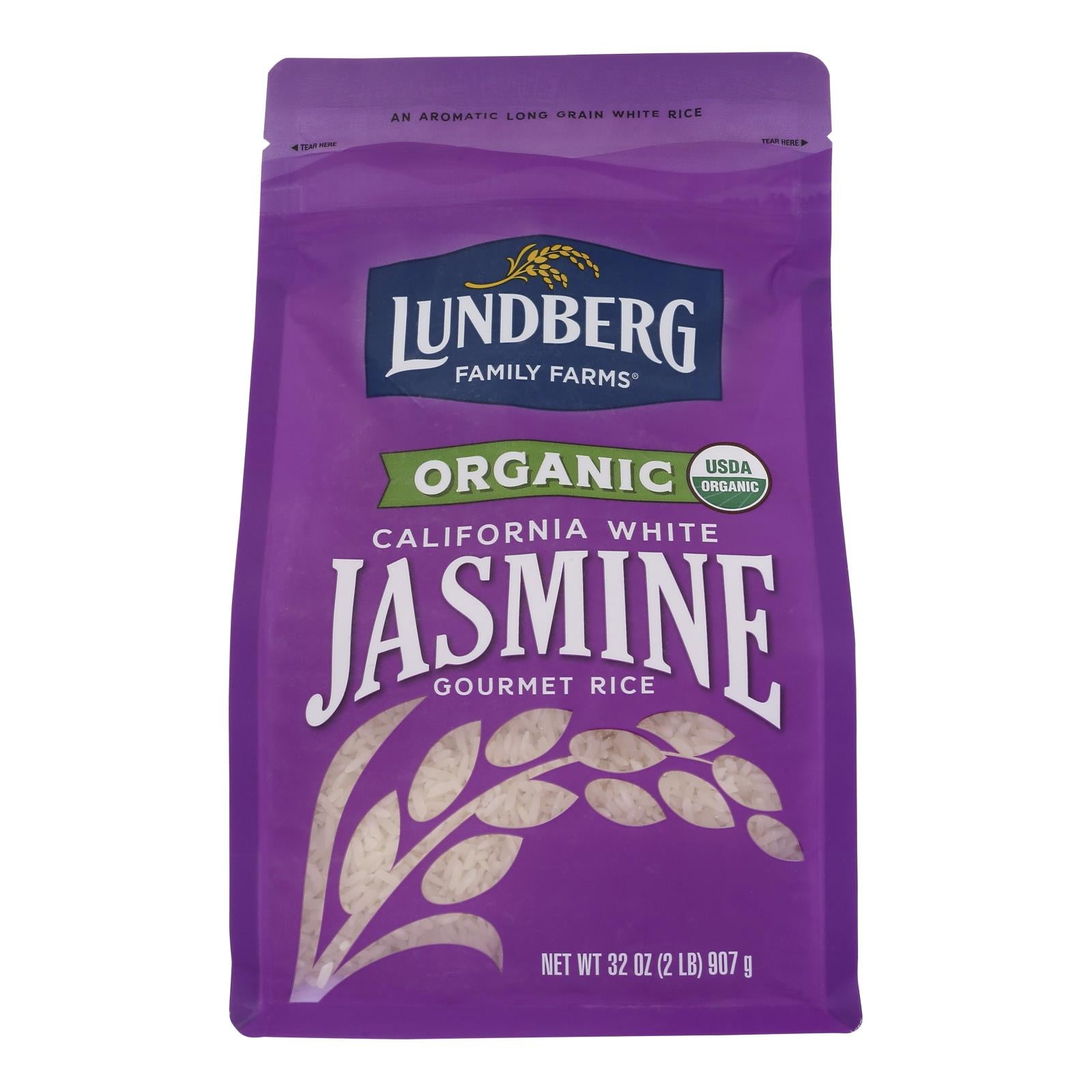 Lundberg Family Farms Organic California White Jasmine Rice - Case Of 6 - 2 Lb.