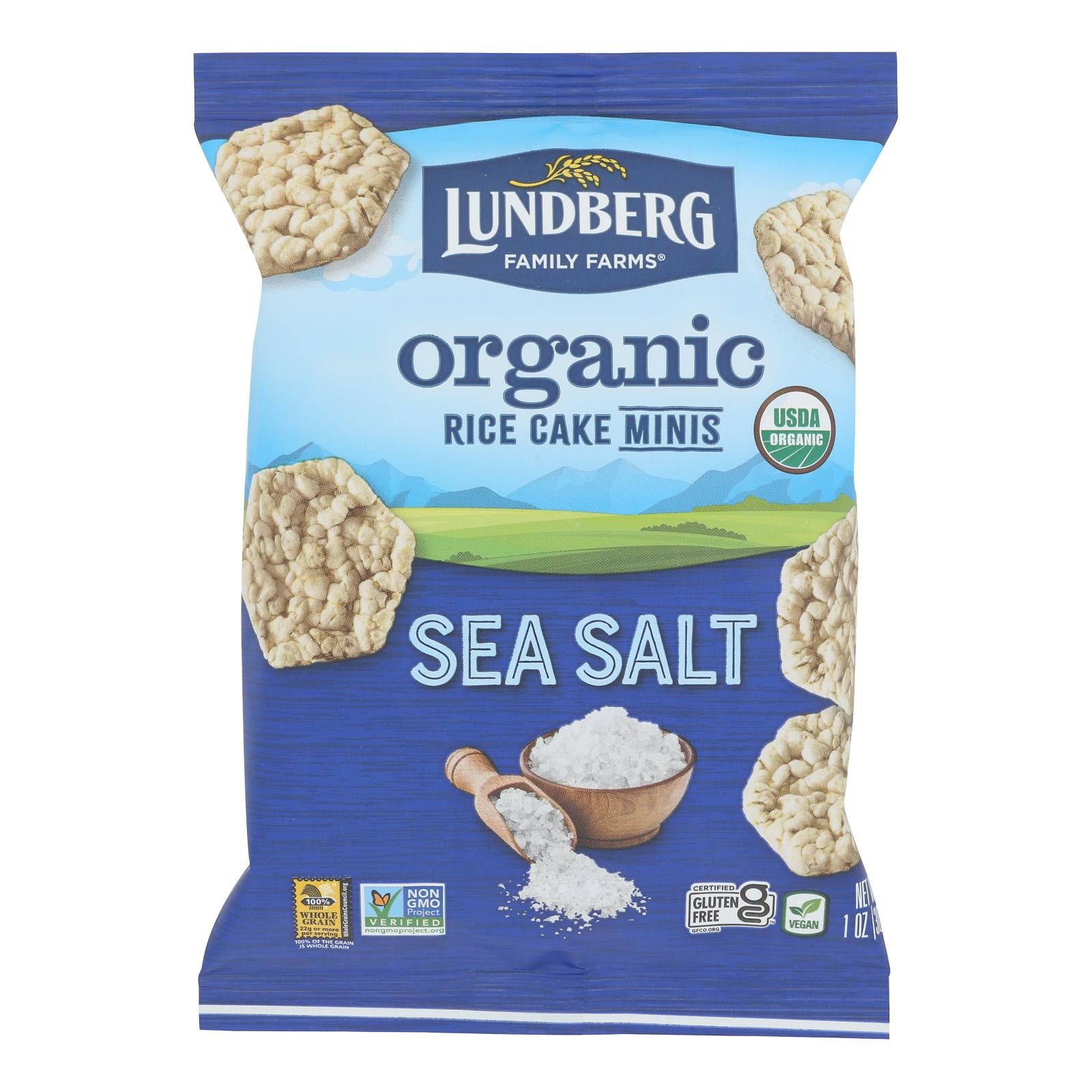 Lundberg Family Farms - Rice Cakes Mini Sea Salt - Case Of 24 - 1 Oz