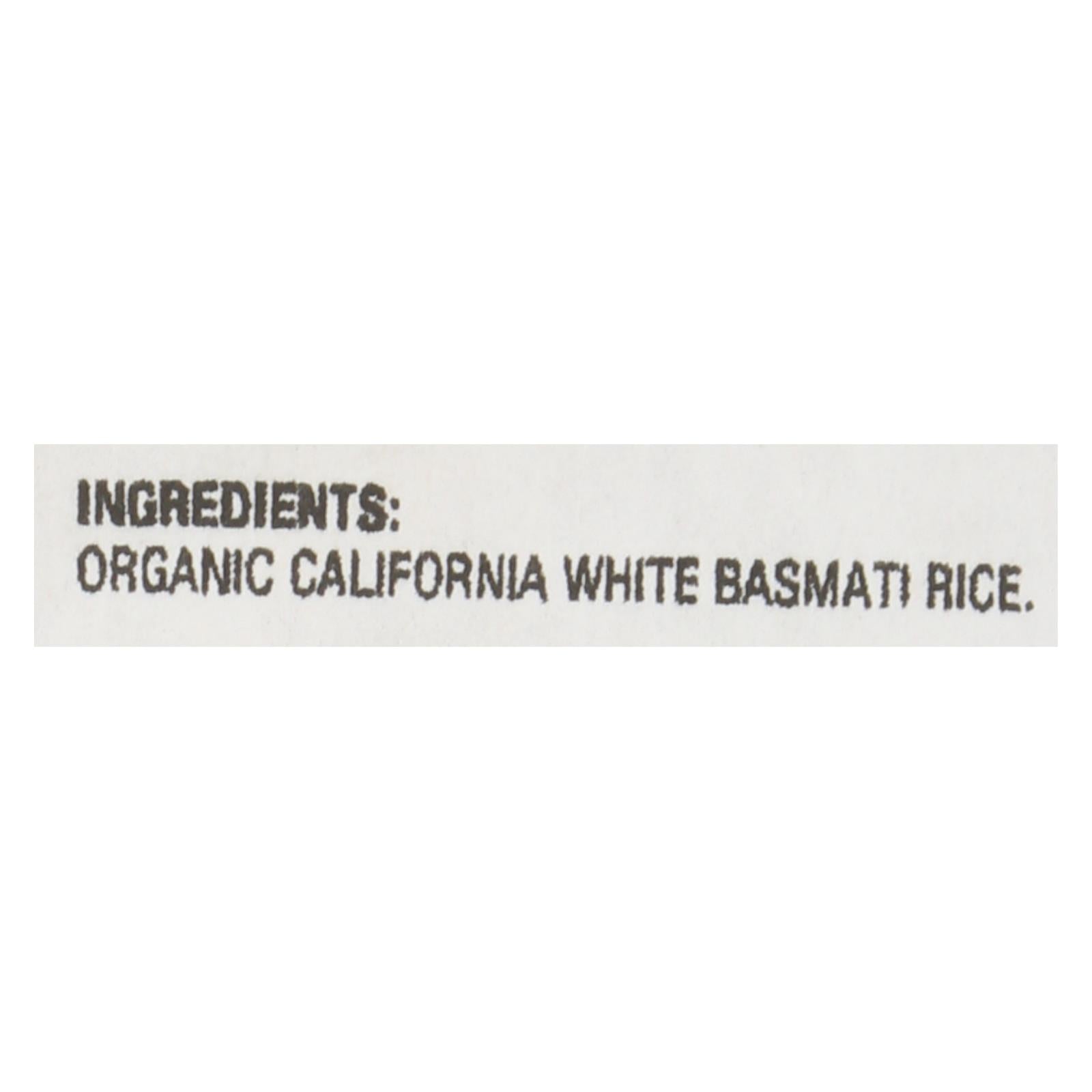 Lundberg Family Farms Organic California White Basmati Rice - Single Bulk Item - 25lb