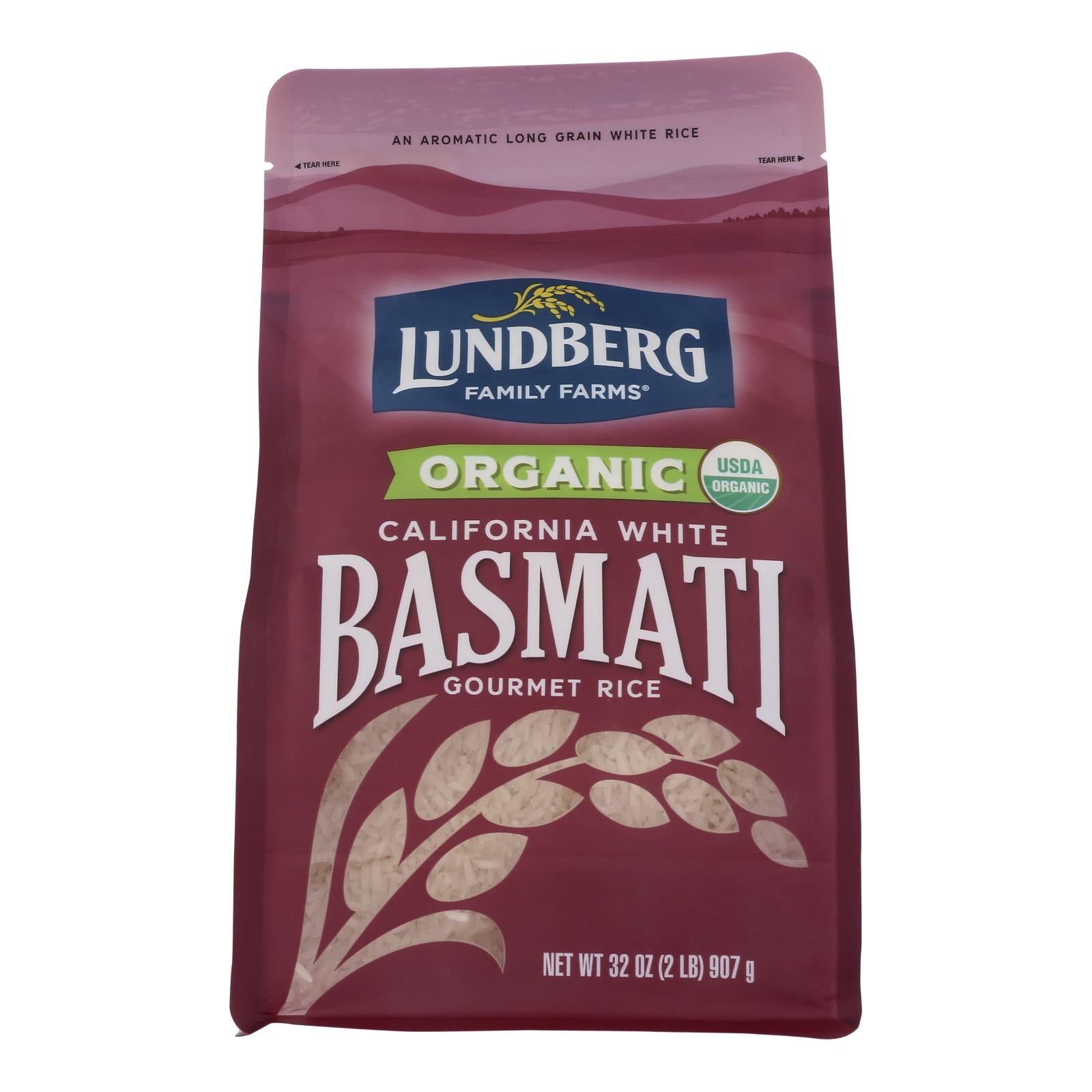 Lundberg Family Farms Organic White Basmati Rice - Case Of 6 - 2 Lb.