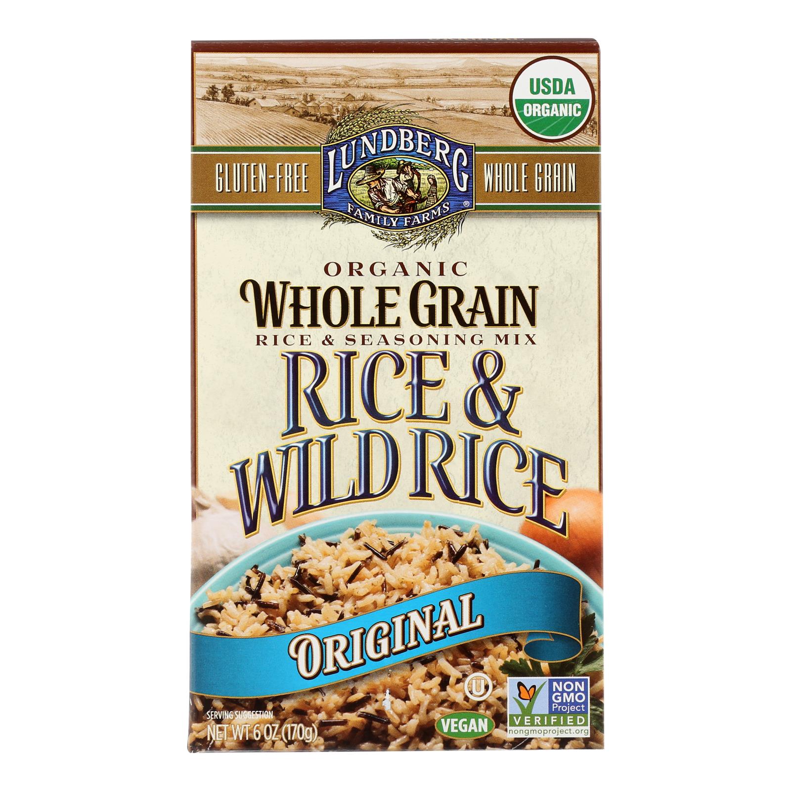 Lundberg Family Farms Organic Whole Grain Original Wild Rice - Case Of 6 - 6 Oz.