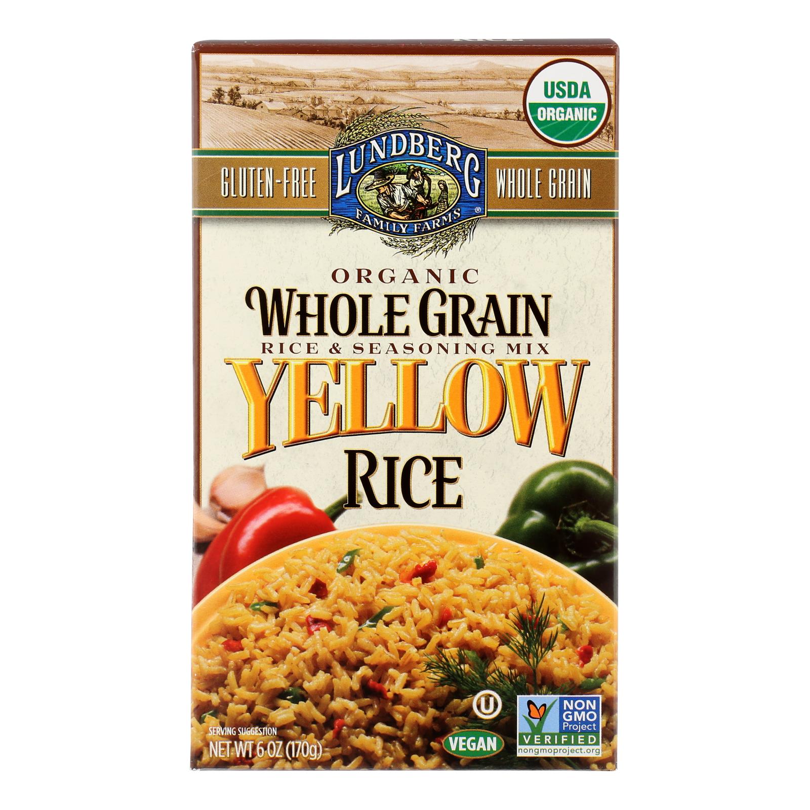 Lundberg Family Farms Organic Whole Grain Yellow Rice - Case Of 6 - 6