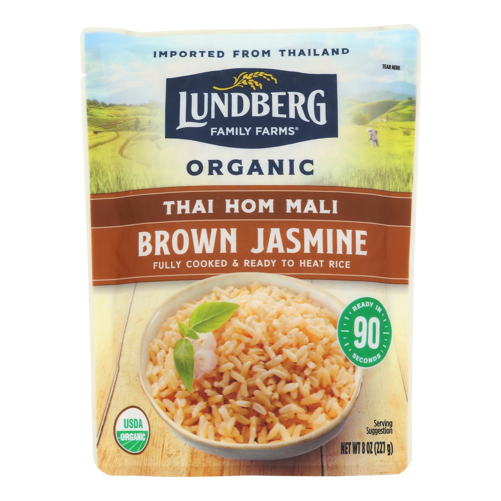 Lundberg Family Farms Organic Thai Rice - Brown Jasmine - Case Of 6 - 8 Oz