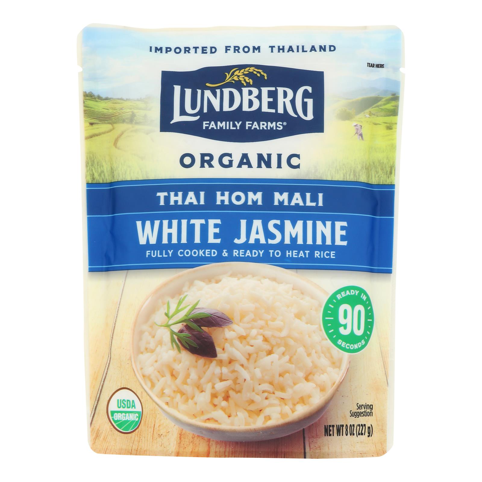 Lundberg Family Farms Organic Thai Rice - White Jasmine - Case Of 6 - 8 Oz