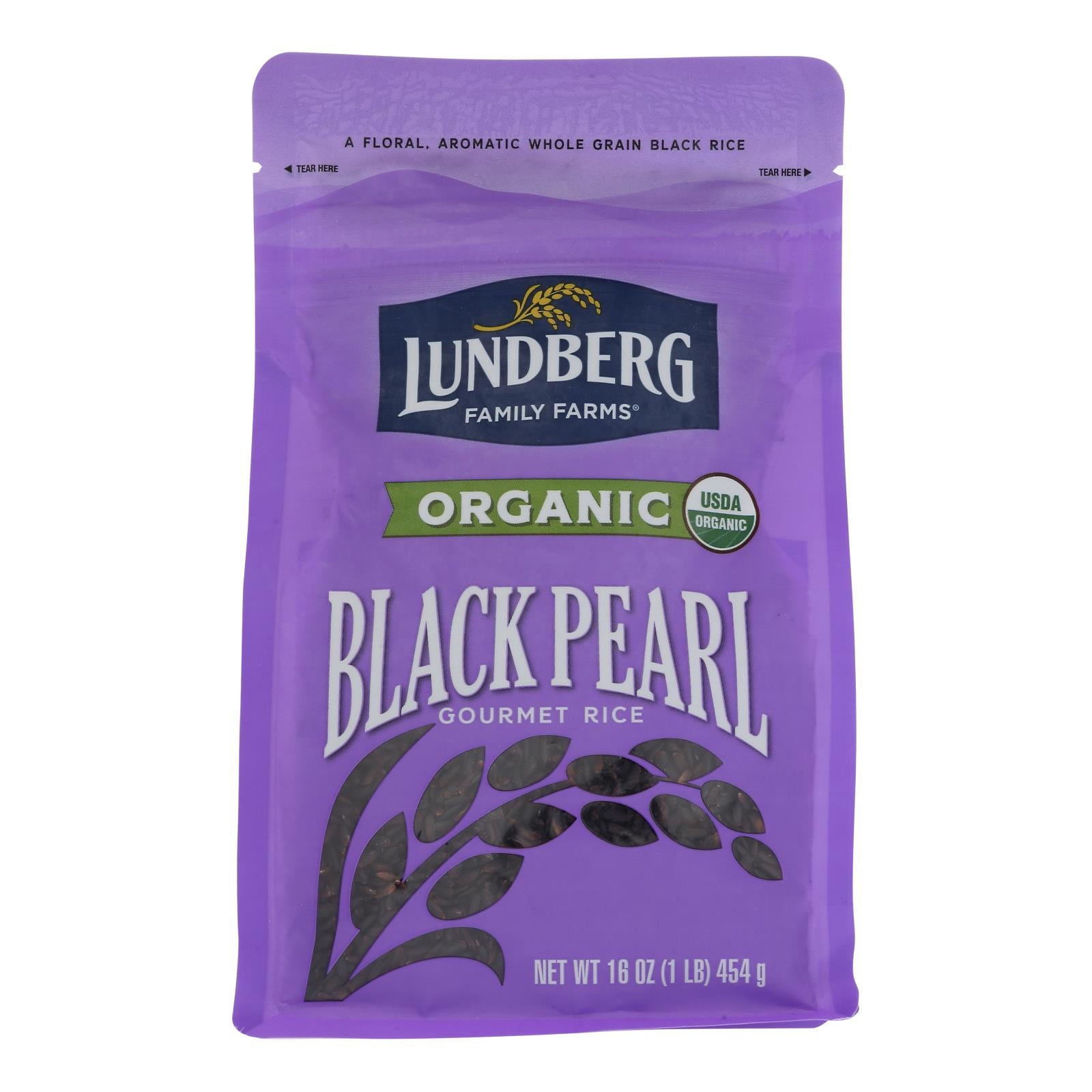 Lundberg Family Farms Organic Rice - Black Pearl - Case Of 6 - 1 Lb.
